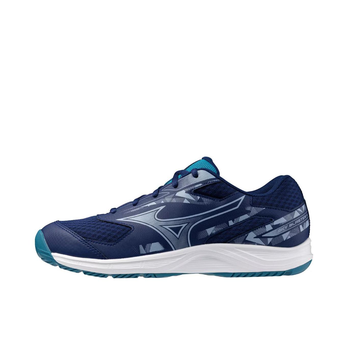 推荐商品：Mizuno/美津浓 SKY BLASTER 3 减震 防滑 低帮 厚底 圆头 羽毛球鞋 深蓝色 