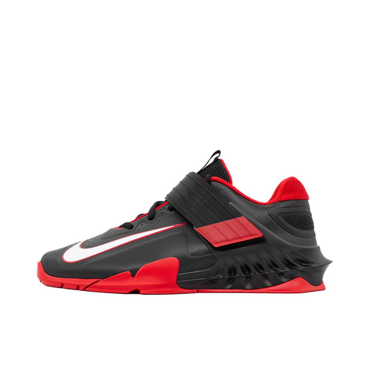 推荐商品：Nike Savaleos 魔术贴 防滑耐磨 舒适百搭 深蹲 训练鞋 黑色/红色