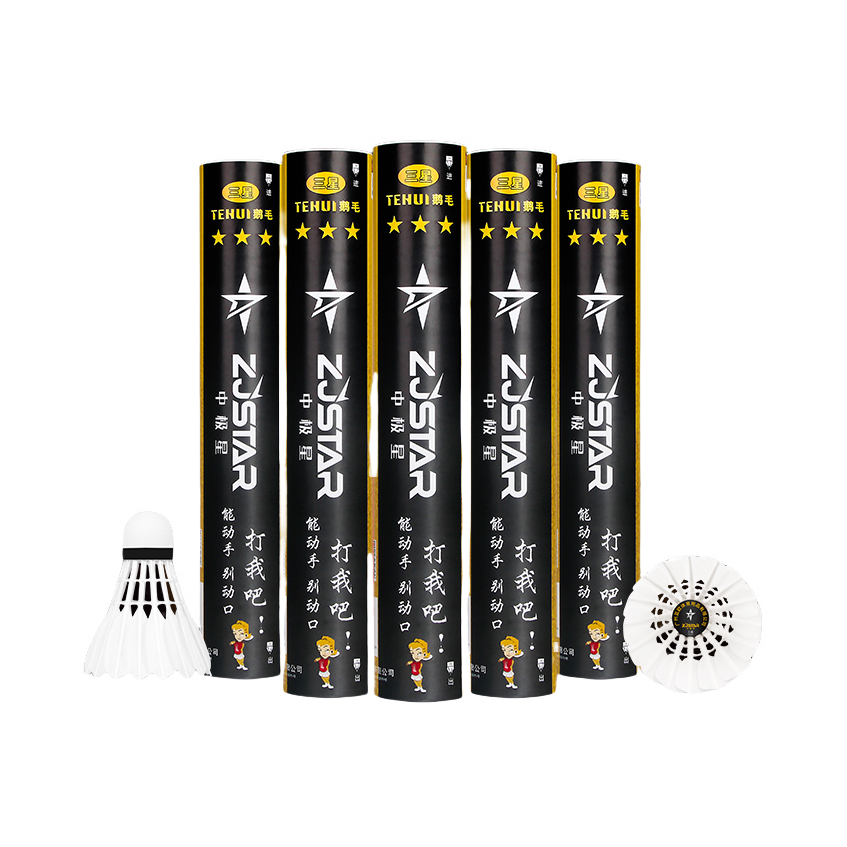推荐商品：zjstar/中极星 三星 防风 室内外 耐打 比赛 训练 飞行稳定 鹅毛球 羽毛球
