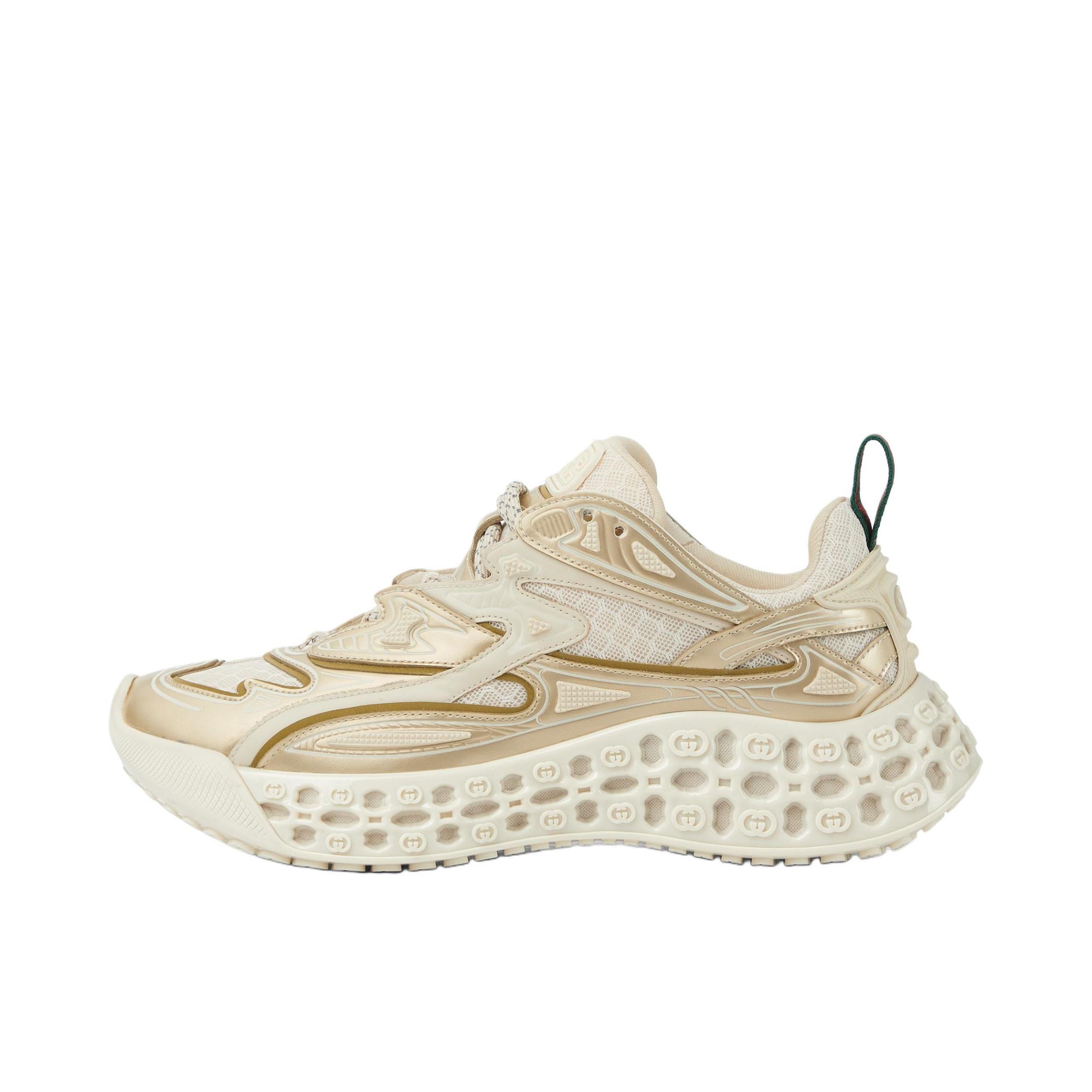 推荐商品：Gucci Cub3d 网布 圆头 系带 低帮 板鞋 女款/米色