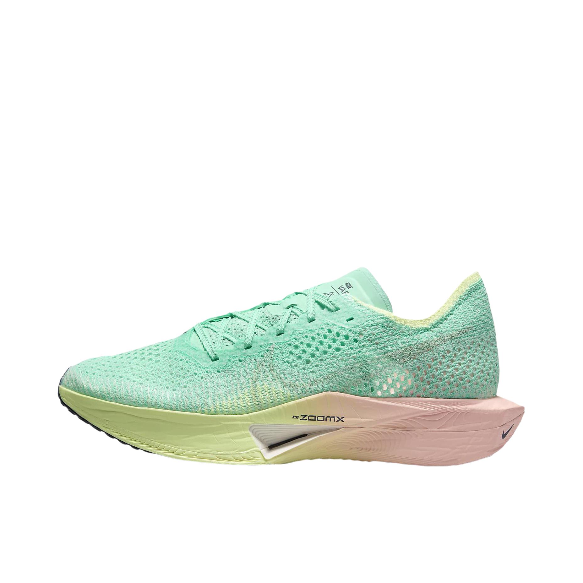 推荐商品：Nike ZoomX Vaporfly NEXT% 3 跑鞋 碳板马拉松公路竞速舒适缓震防滑耐磨支撑回弹飞织 女款/绿色/淡绿色/粉色