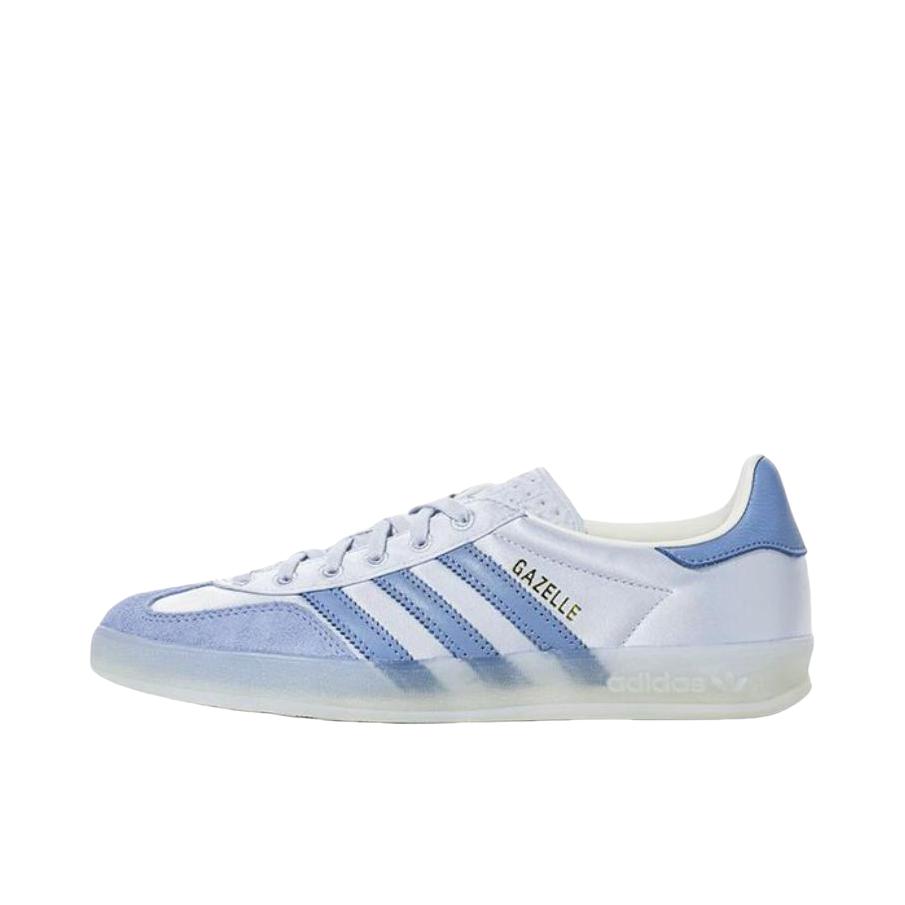 推荐商品：adidas Originals Gazelle Indoor T头鞋 德训鞋 板鞋 舒适缓震防滑耐磨绒面革复古 女款/天蓝色