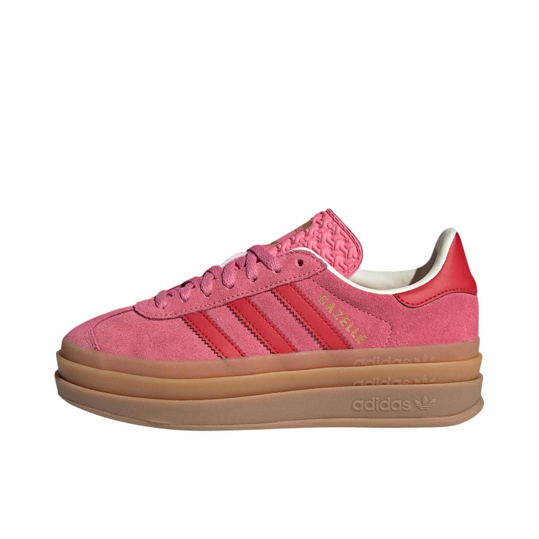 推荐商品：adidas Originals Gazelle Bold T头鞋 德训鞋 运动休闲鞋 经典厚底防滑耐磨贴合 大童/玫瑰红色