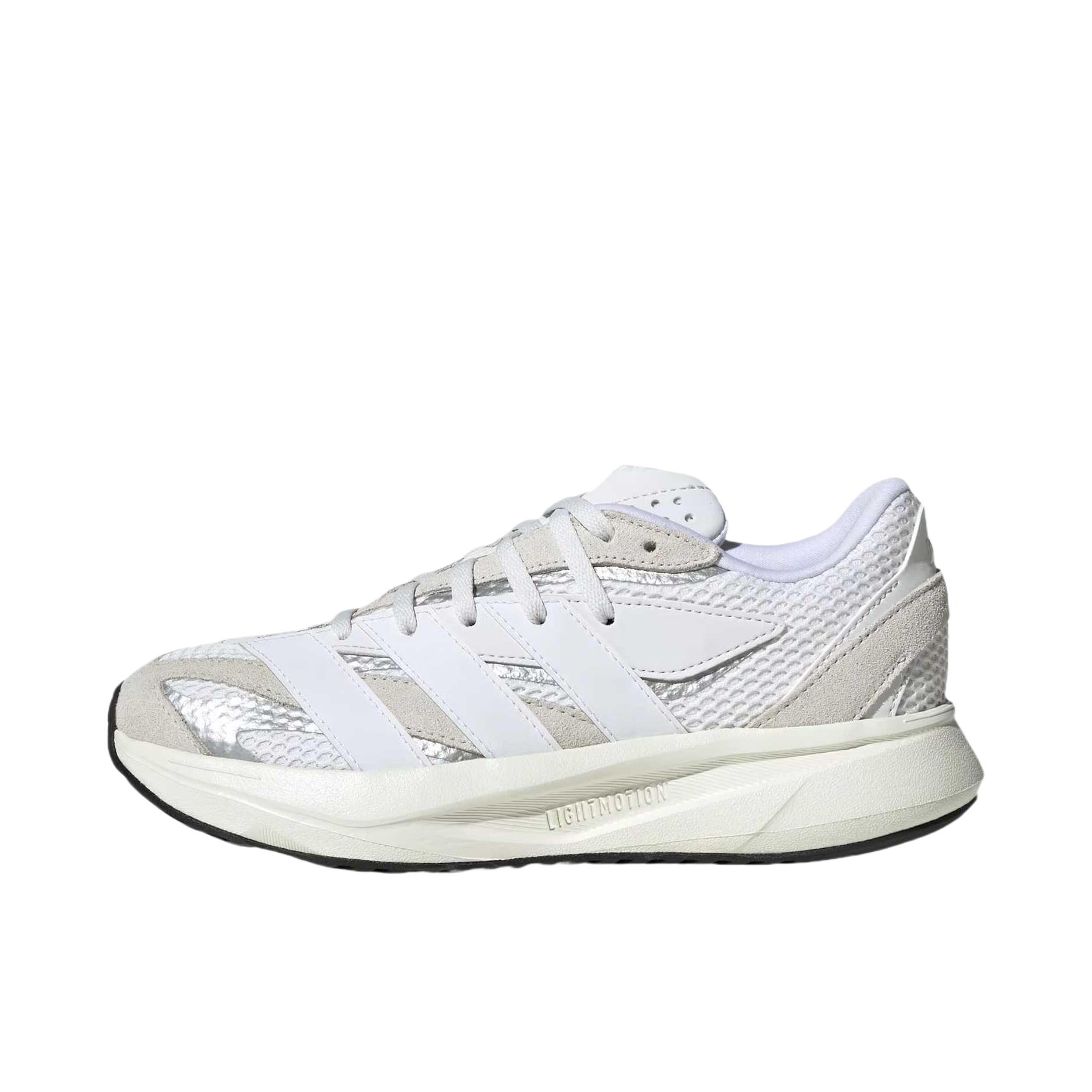 推荐商品：adidas Lightblaze 运动休闲鞋 简约防滑耐磨低帮回弹轻运动 大童/云白色 