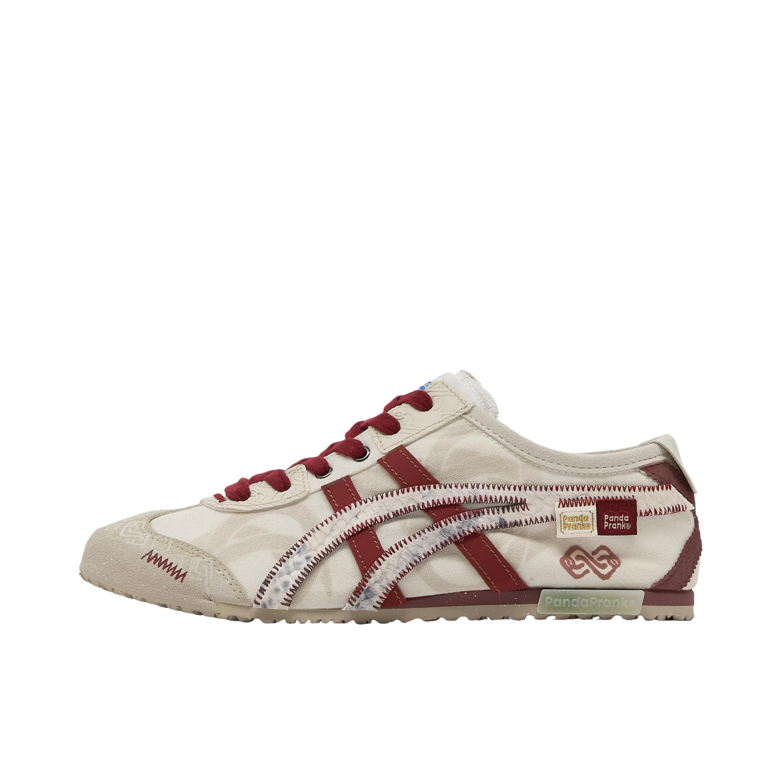 推荐商品：【定制球鞋】Onitsuka Tiger Mexico 66 Slip-on 舒适轻便 防滑耐磨 防水 合成革 手绘 织物 一脚蹬 包裹性 德训鞋 增高 运动休闲鞋 红色/米色/棕色
