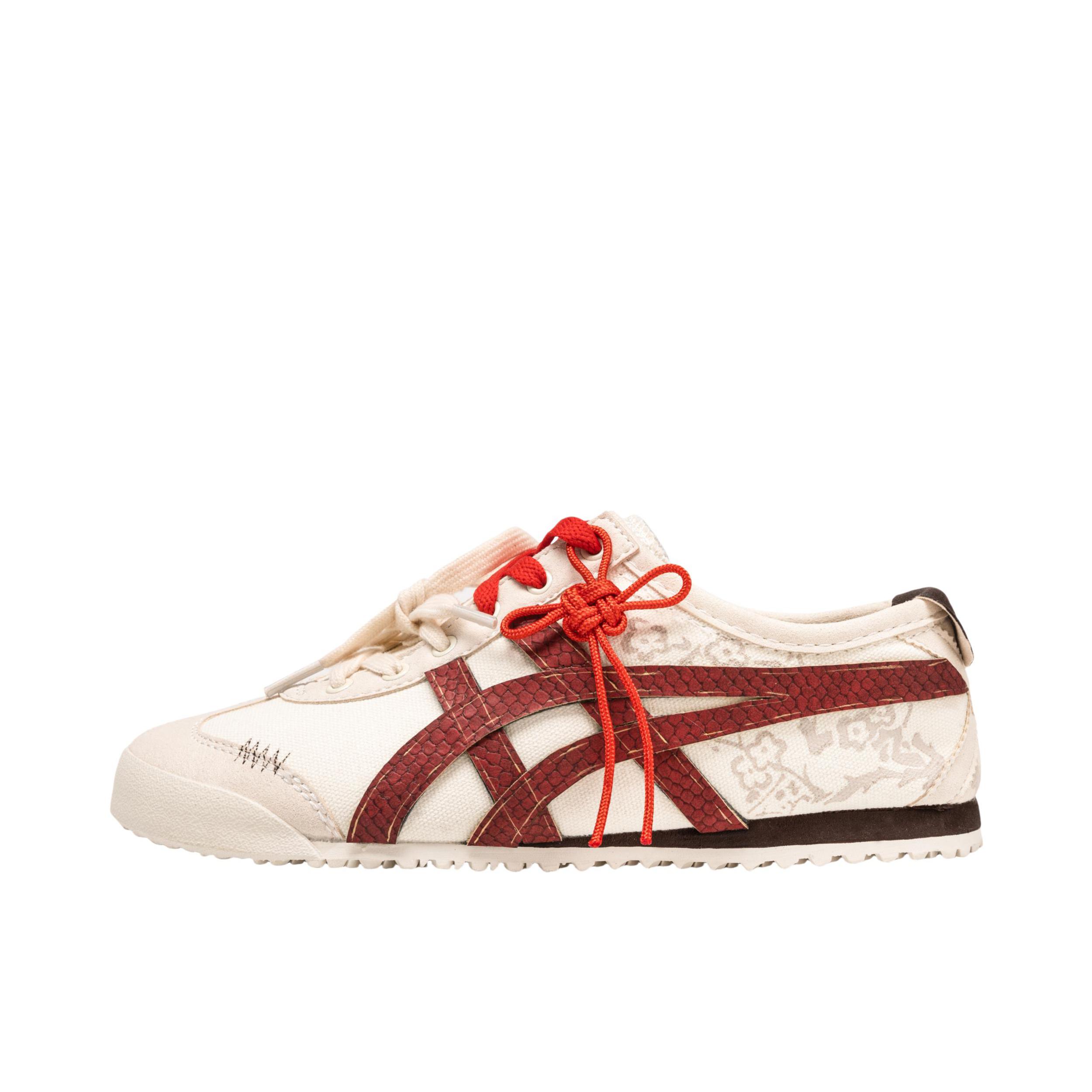 推荐商品：定制款 Onitsuka Tiger 鬼塚虎 MEXICO 66 运动休闲鞋 轻便 低帮 圆头 橡胶 寒梅傲雪