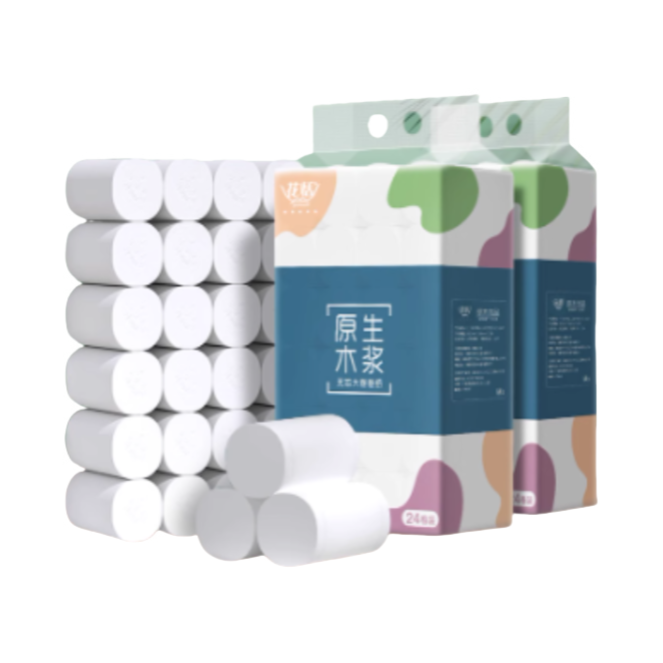 推荐商品：FLOSWEET/花恬 原生木浆系列 5层 无芯 卷纸 132*140mm/节