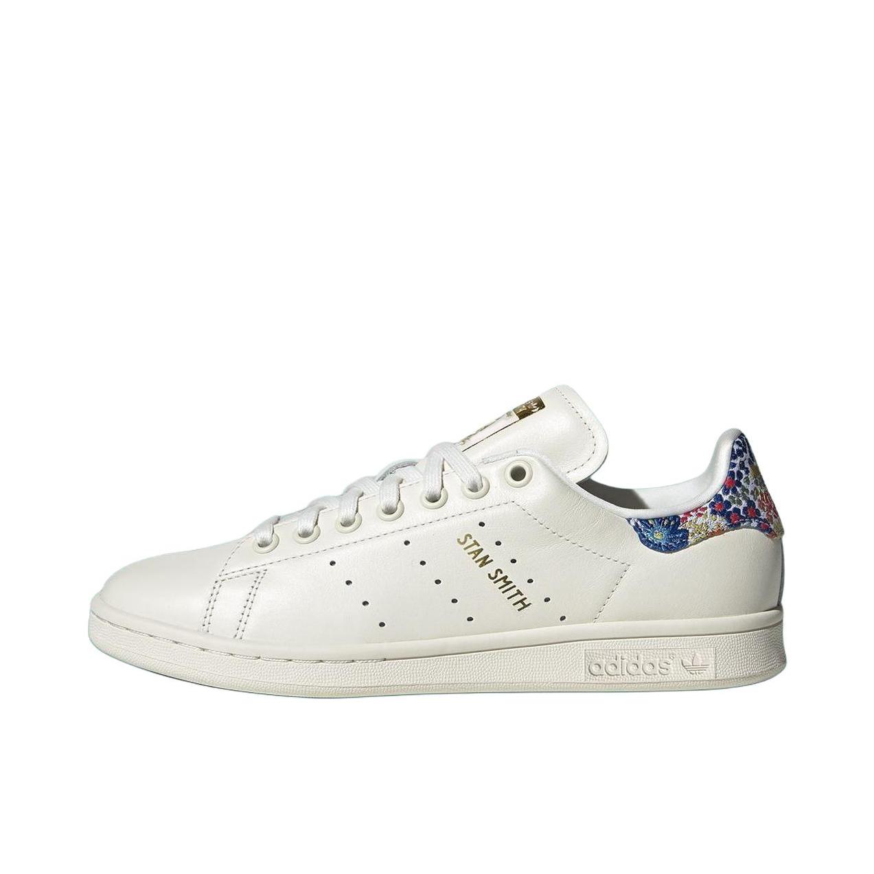 推荐商品：adidas Originals Stan Smith 板鞋 减震透气轻便低帮包裹性 Liberty London联名/女款/米白色/金色 