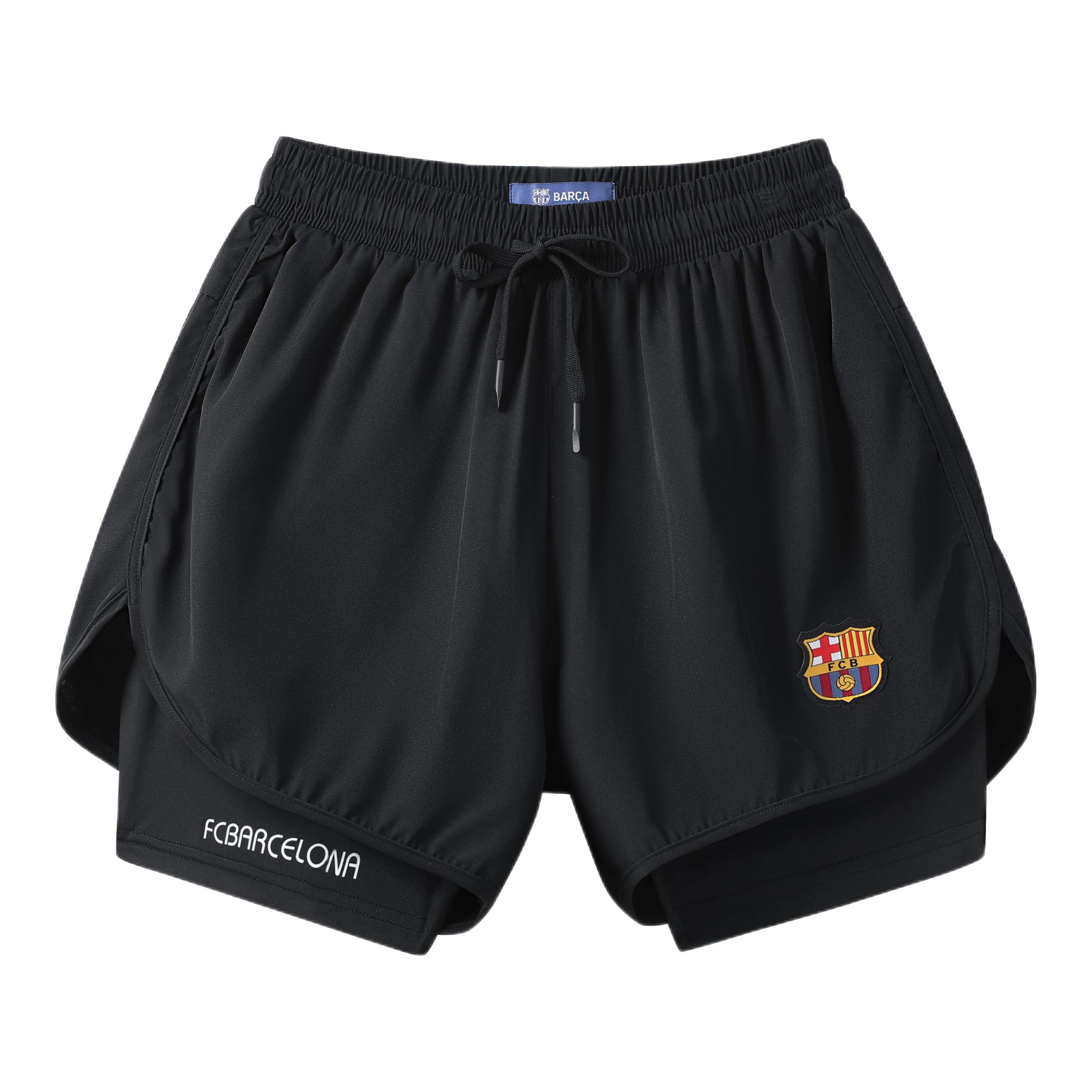 推荐商品：Barcelona/巴塞罗那 山系中腰系带三分运动短裤 FCB2603-623 升级版/黑