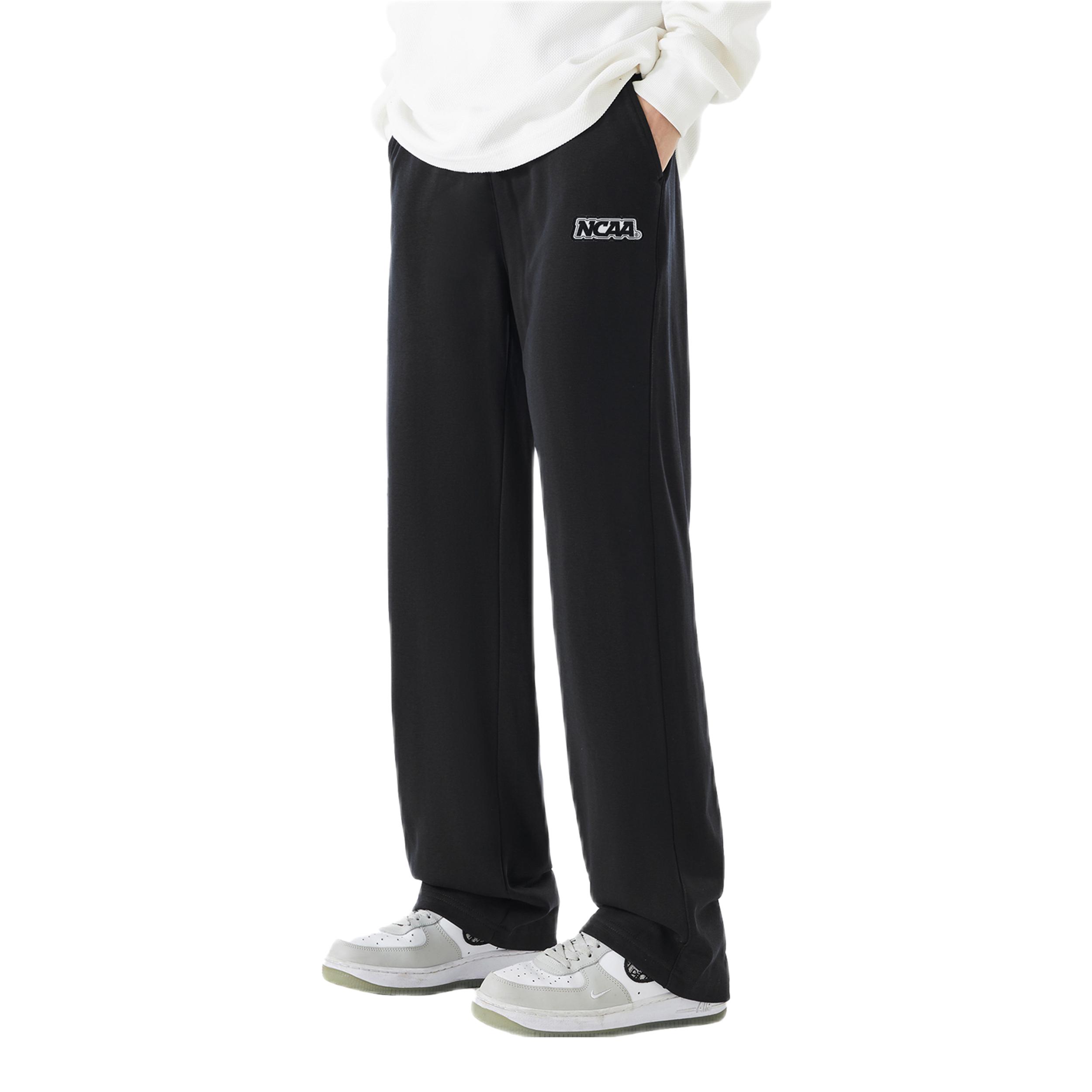 推荐商品：NCAA 亲肤垂感柔软针织直筒运动长裤 NCP24033 黑