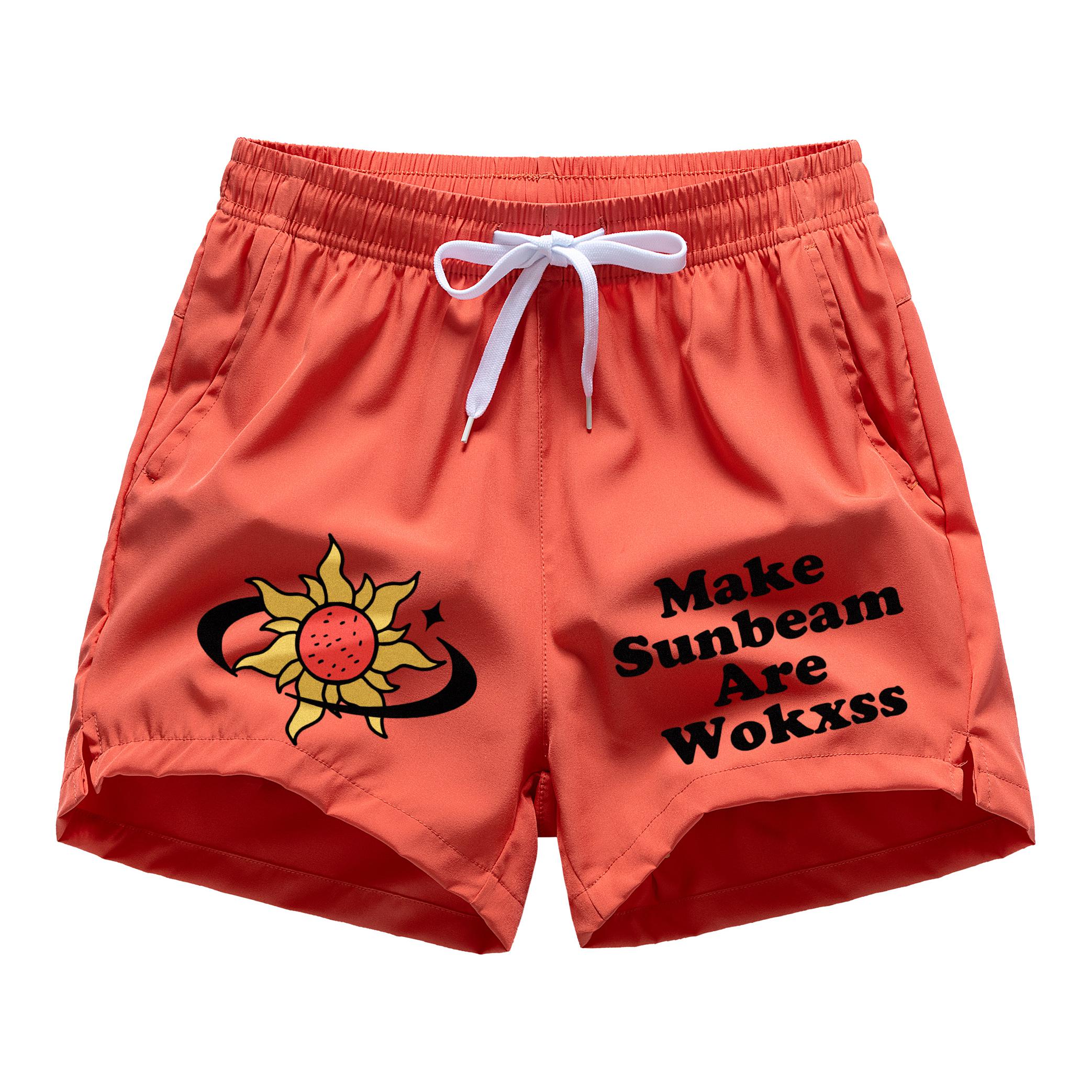 推荐商品：WOKXSS 美式复古透气直筒三分休闲短裤 WOS-WDK61620-410 西瓜红