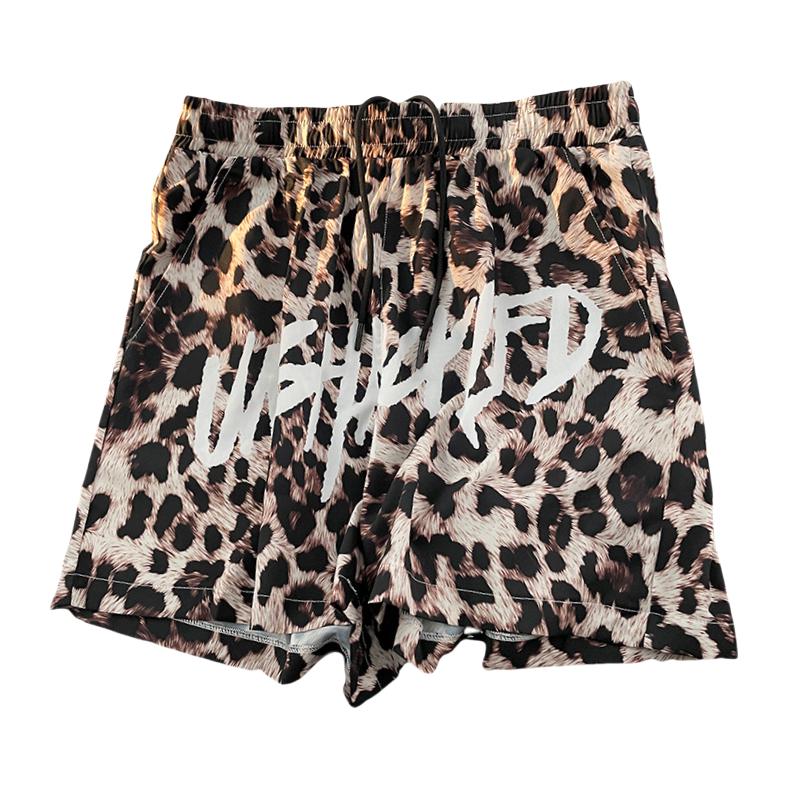 推荐商品：泡泡陷阱 速干美式复古豹纹休闲短裤 豹纹