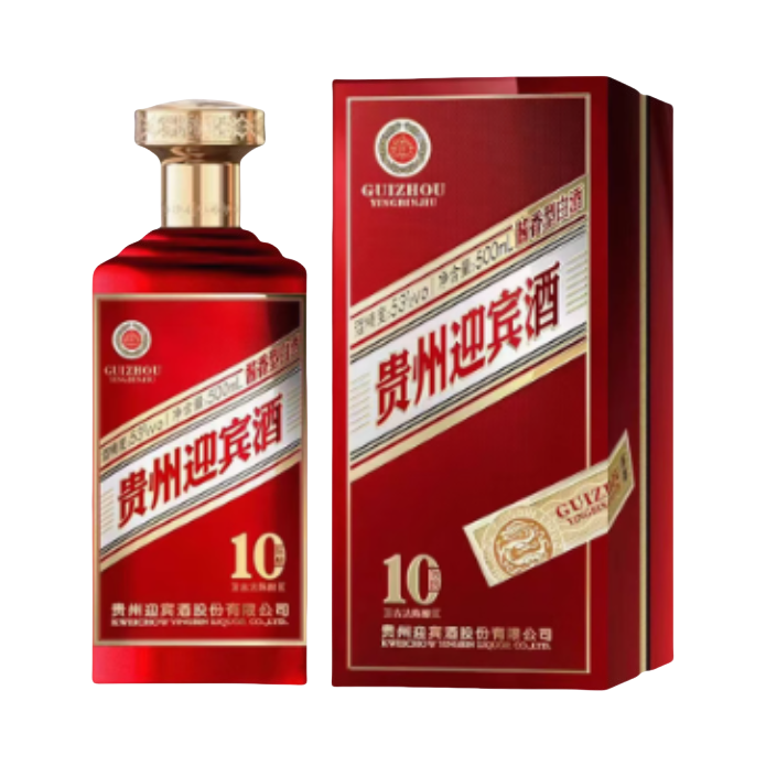 推荐商品：贵州迎宾酒 陈酿10 白酒 500ml 53度 盒装