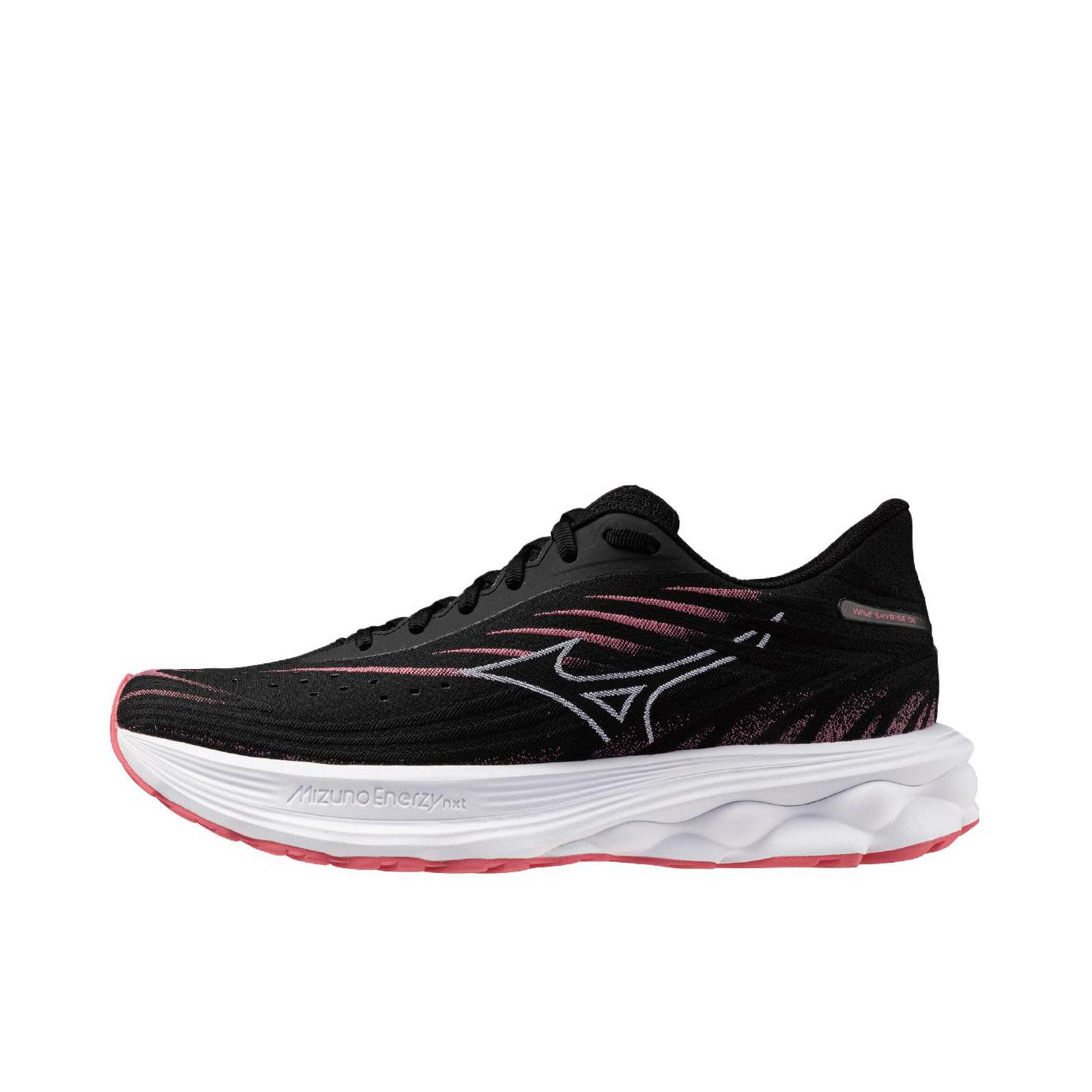 推荐商品：Mizuno/美津浓 WAVE SKYRISE 6 百搭 减震 耐磨 防滑 跑鞋 2E宽/女款/黑色
