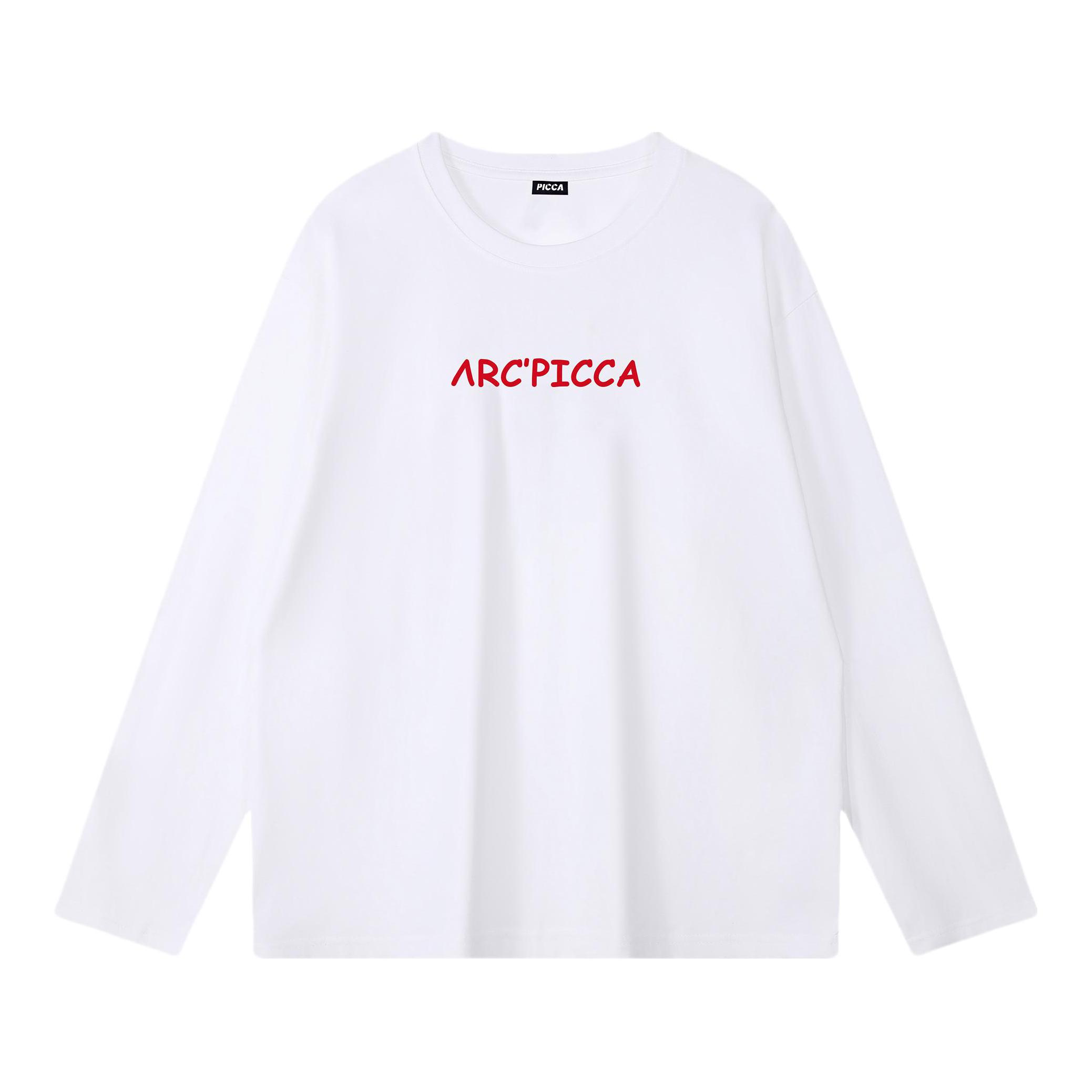 推荐商品：Picca 恶搞始祖系列纯棉印花落肩重磅长袖T恤 PKZCTCHICK 白
