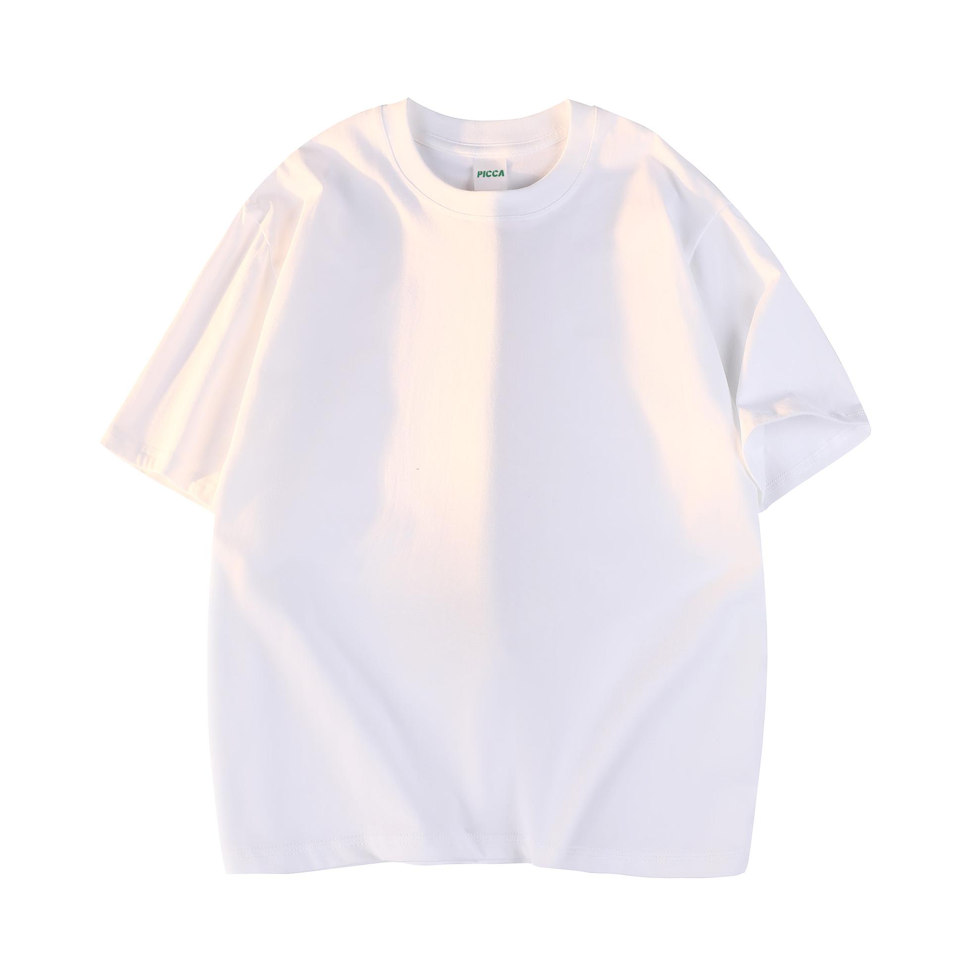 推荐商品：Picca 复古纯棉透气短袖T恤 PKZ25DX111 白