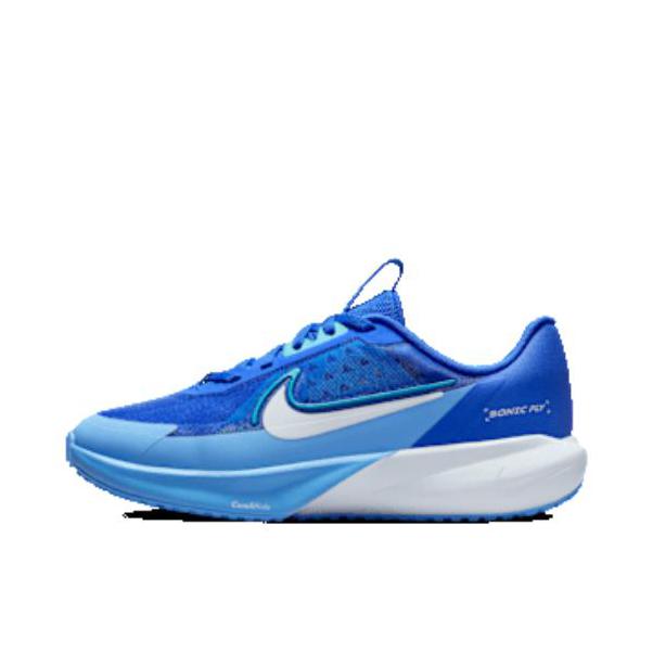 推荐商品：Nike Sonic Fly 跑鞋 舒适轻便缓震回弹网面透气时尚百搭 大童/蓝色