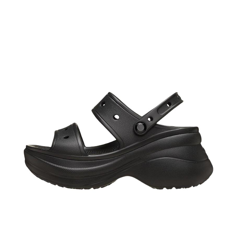推荐商品：Crocs/卡骆驰 Classic Bay 小鲸鱼 凉鞋 外穿简约沙滩一脚蹬高跟一字带坡跟鞋 女款/黑色 