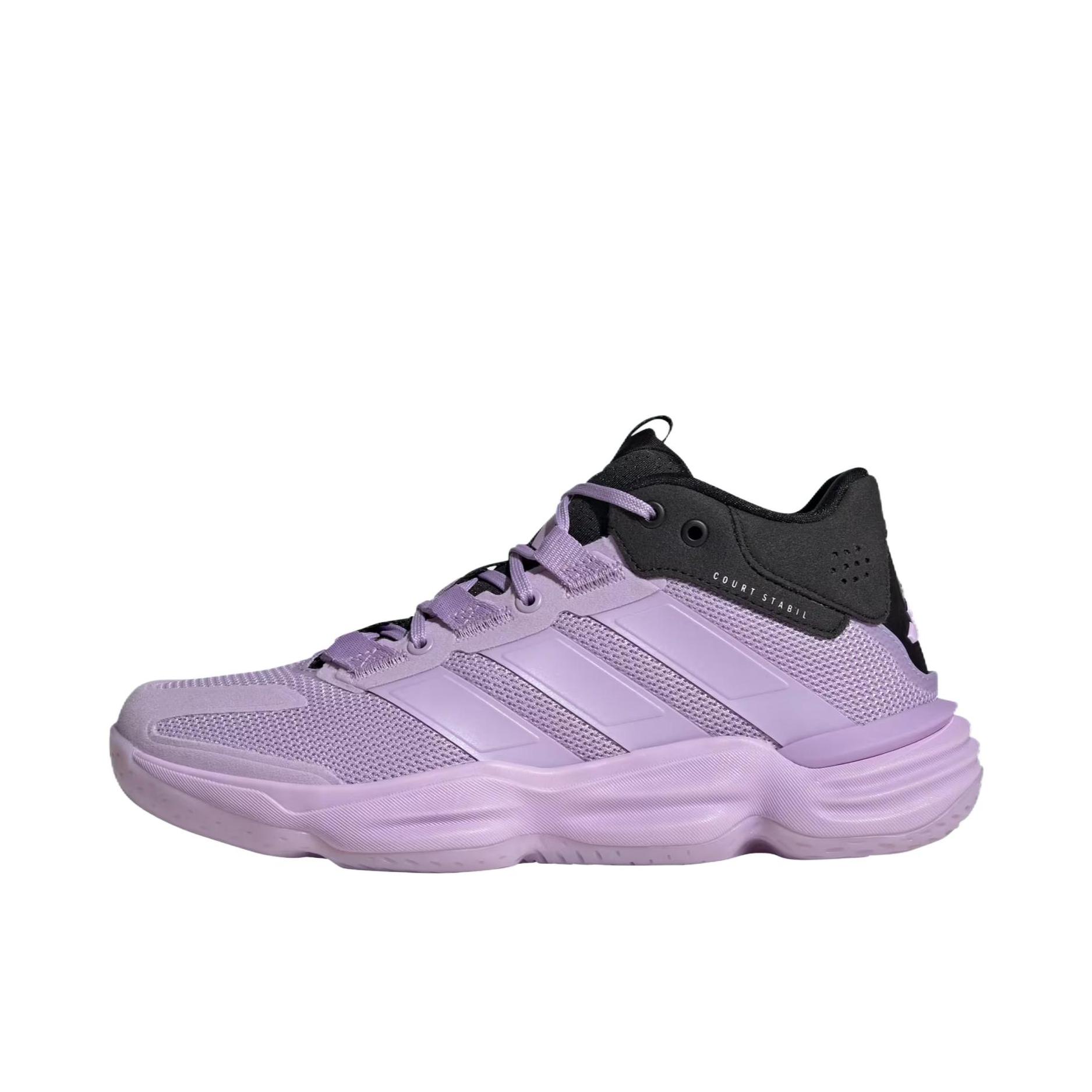 推荐商品：adidas COURT STABIL 篮球鞋 训练鞋百搭防滑耐磨支撑贴合 粉色/黑色