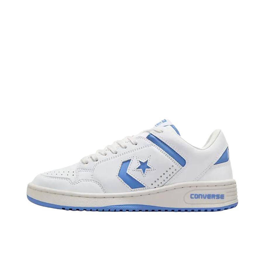 推荐商品：Converse/匡威 Weapon 板鞋 星箭标潮流经典复古拼接防滑耐磨减震透气支撑包裹性 纯白色/蓝色