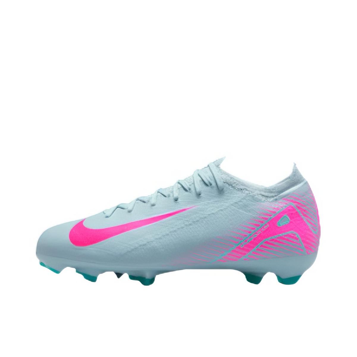 推荐商品：Nike Mercurial Vapor 16 Pro FG 次顶级 胶质长钉 硬质天然草场 减震 防滑耐磨 足球鞋 大童/海洋深蓝/爆炸粉