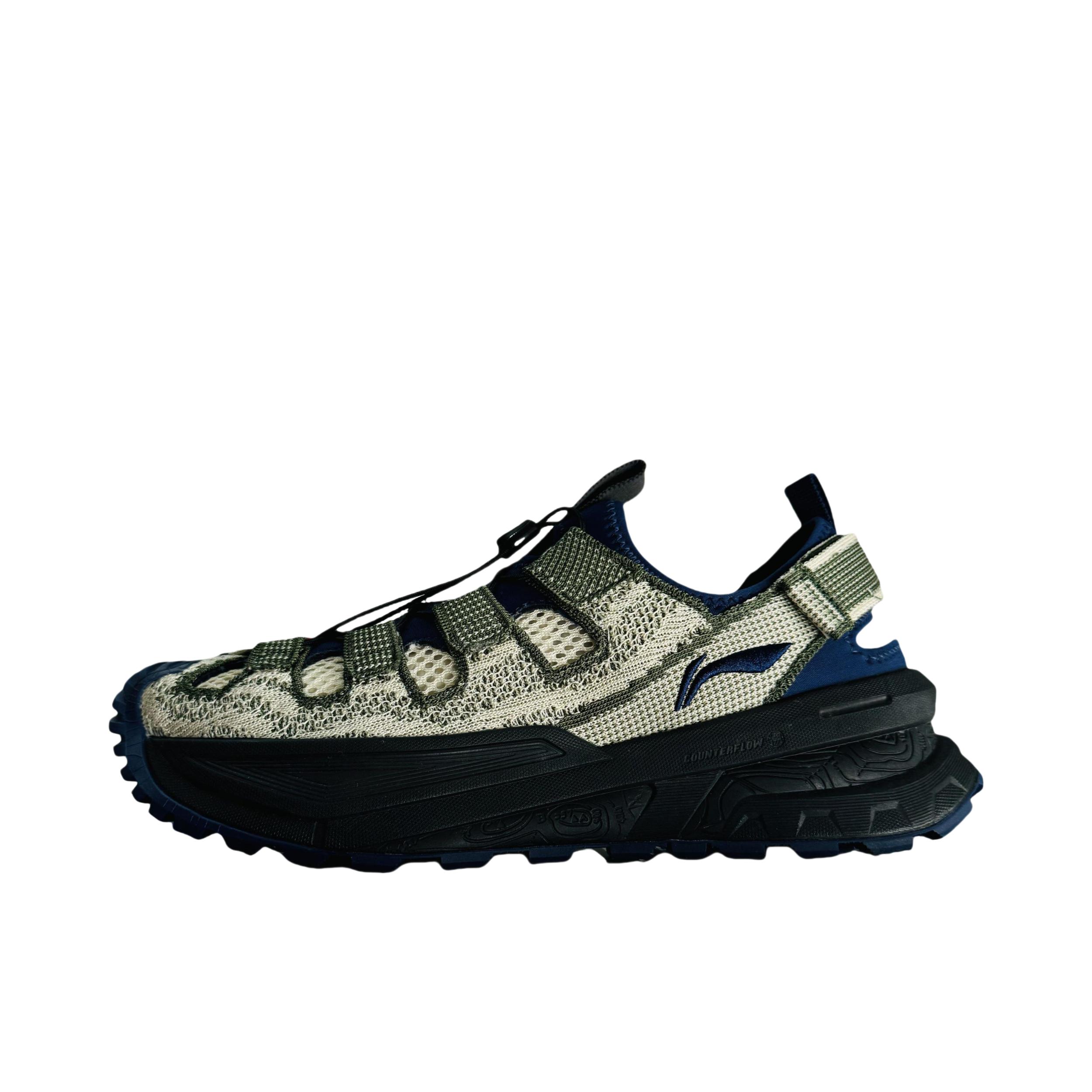 推荐商品：李宁  CF溯 浔川  强抓地 回弹 防滑 耐磨  徒步鞋 溯溪鞋 米色/绿色 