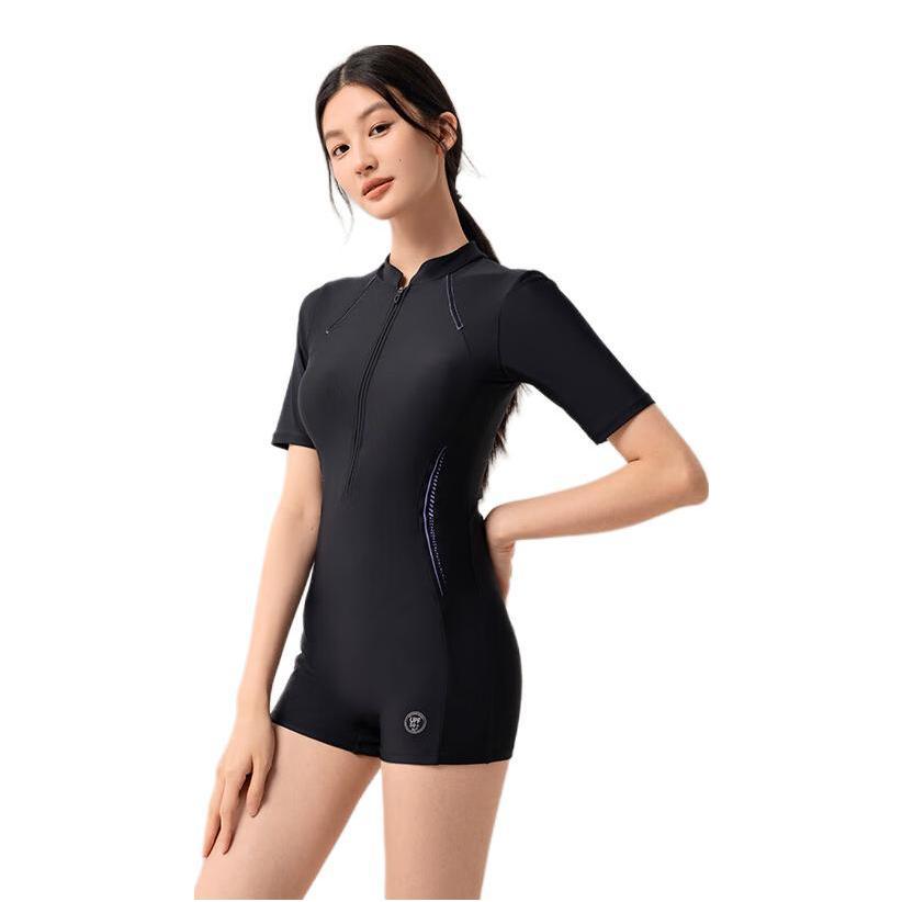 推荐商品：361°/361度 防晒透气快干连体修身泳衣 女装 SLY25Y1039 经典黑