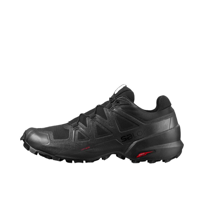 推荐商品：Salomon/萨洛蒙 Speedcross 5 防水 网布 抓地 织物 越野 户外鞋 徒步鞋 纯黑色/红色
