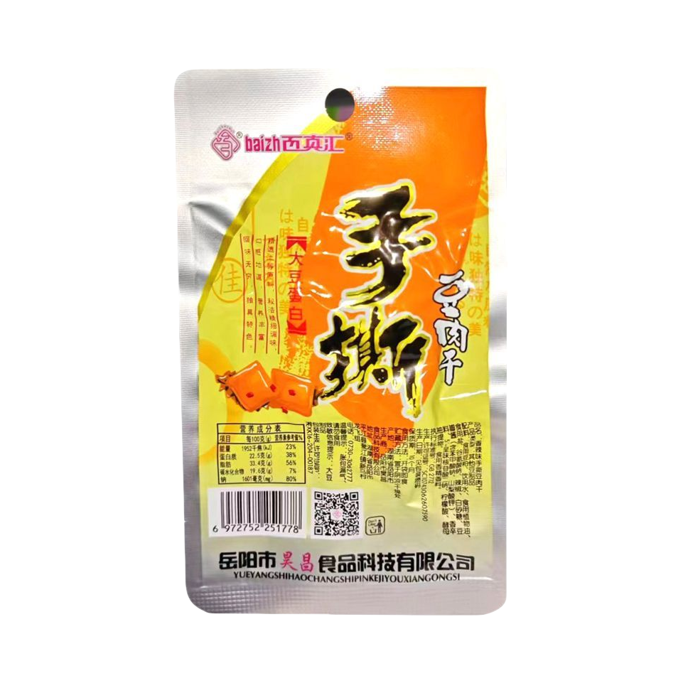 推荐商品：百真汇 手撕豆肉干 香辣味 袋装