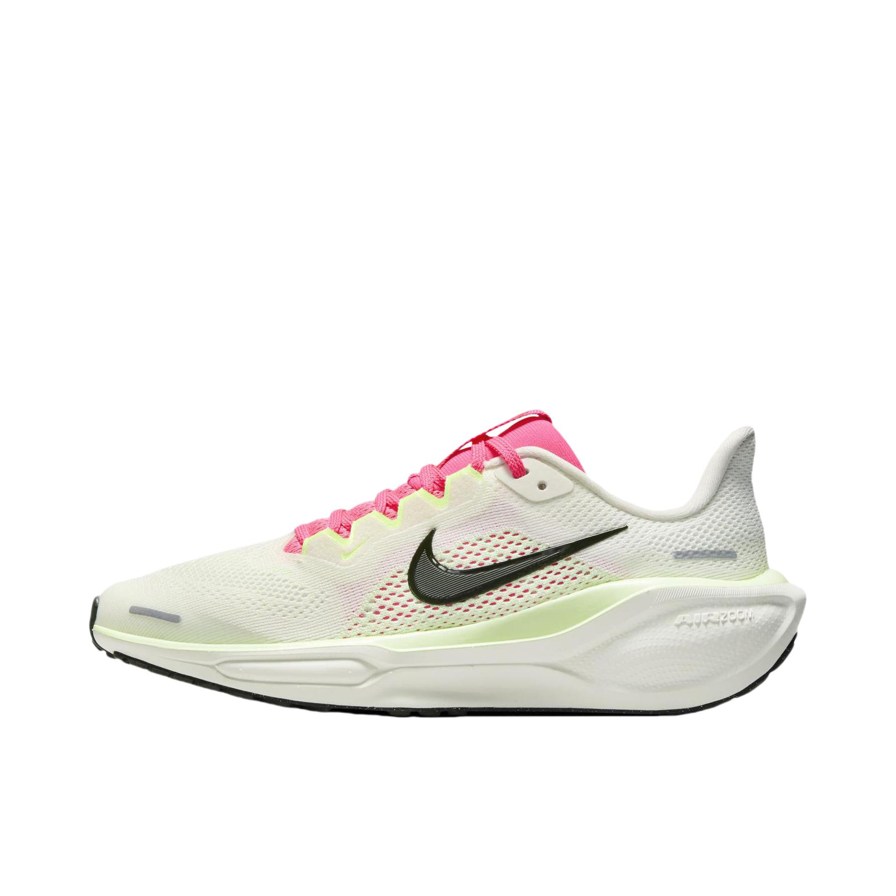 推荐商品：Nike Air Zoom Pegasus 41 飞马 跑鞋 ReactX泡绵缓震透气轻便回弹训练防滑马拉松短跑支撑贴合耐用 大童/白色/粉色