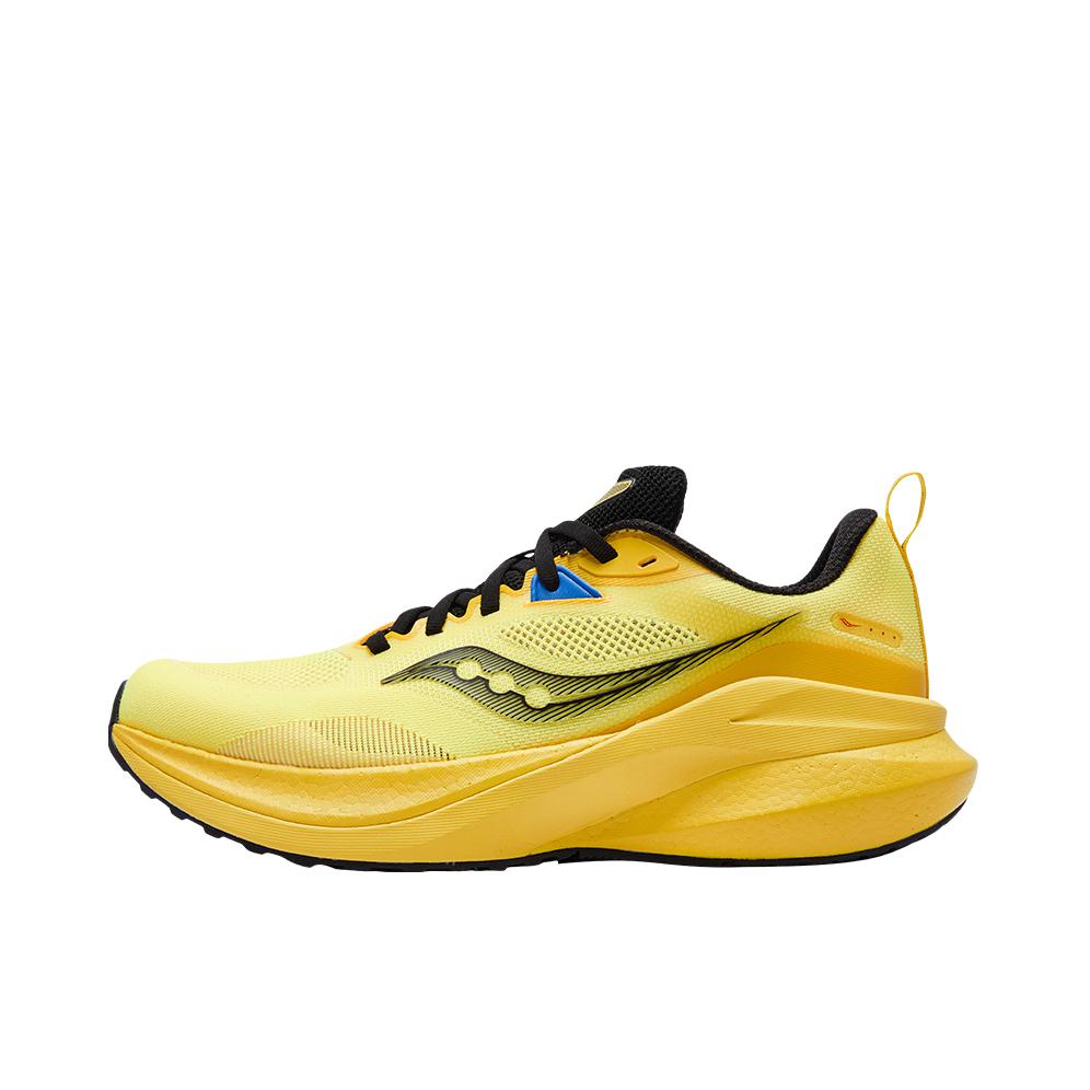 推荐商品：Saucony/索康尼  Marshal  率途  稳定支撑 防滑耐磨 舒适缓震 网面透气 合成革 慢跑  跑鞋 黄色/黑色 