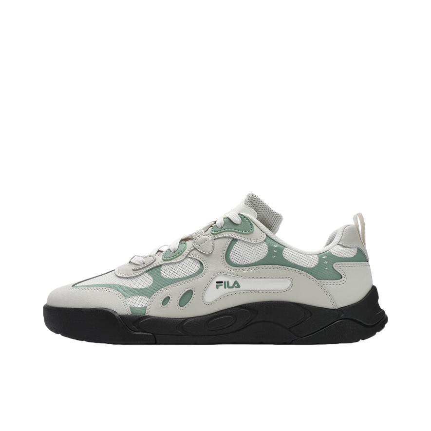推荐商品：FILA/斐乐 复古系列 STAR RHYTHM 板鞋 百搭简约休闲运动厚底轻便 奶白色/罗勒绿