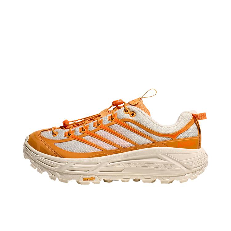 推荐商品：HOKA ONE ONE Mafate Three 2 越野跑鞋 防滑耐磨舒适缓震圆头百搭简约时尚 太阳橘/石膏白