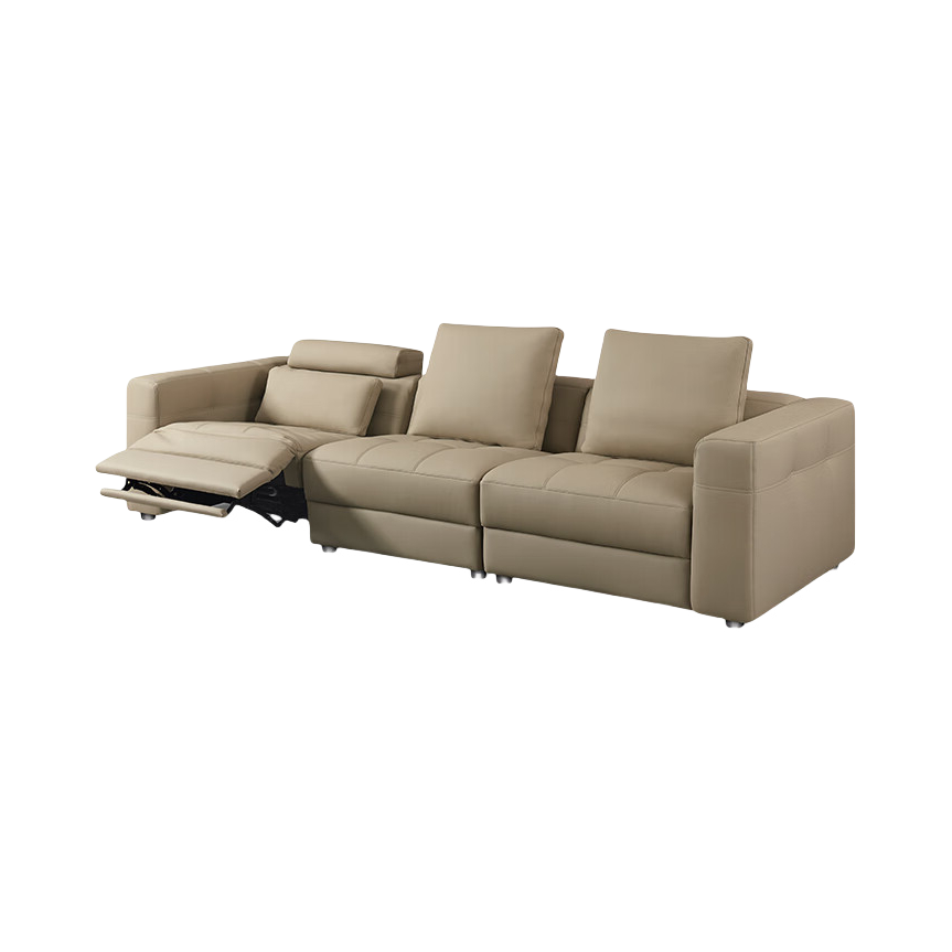 推荐商品：Goodnight/晚安 奶油风 头层真皮 电动款 直排功能沙发 WAM2333