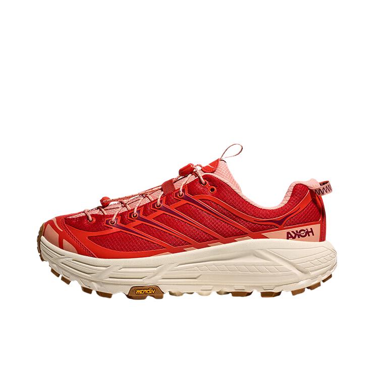 推荐商品：HOKA ONE ONE Mafate Three 2 越野跑鞋 防滑耐磨舒适缓震圆头百搭简约时尚 鲜红色/绯红色