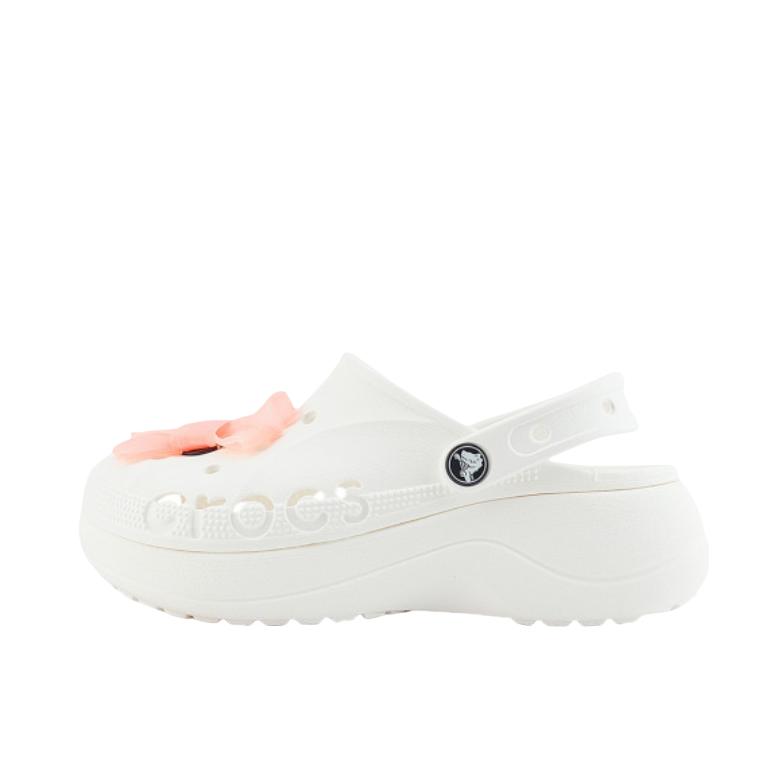 推荐商品：Crocs/卡骆驰 Baya Platform Lined Clog 贝雅云彩 暖棉加绒 舒适 不可拆卸 包头 外穿 沙滩鞋 洞洞鞋 凉鞋 女款/白色