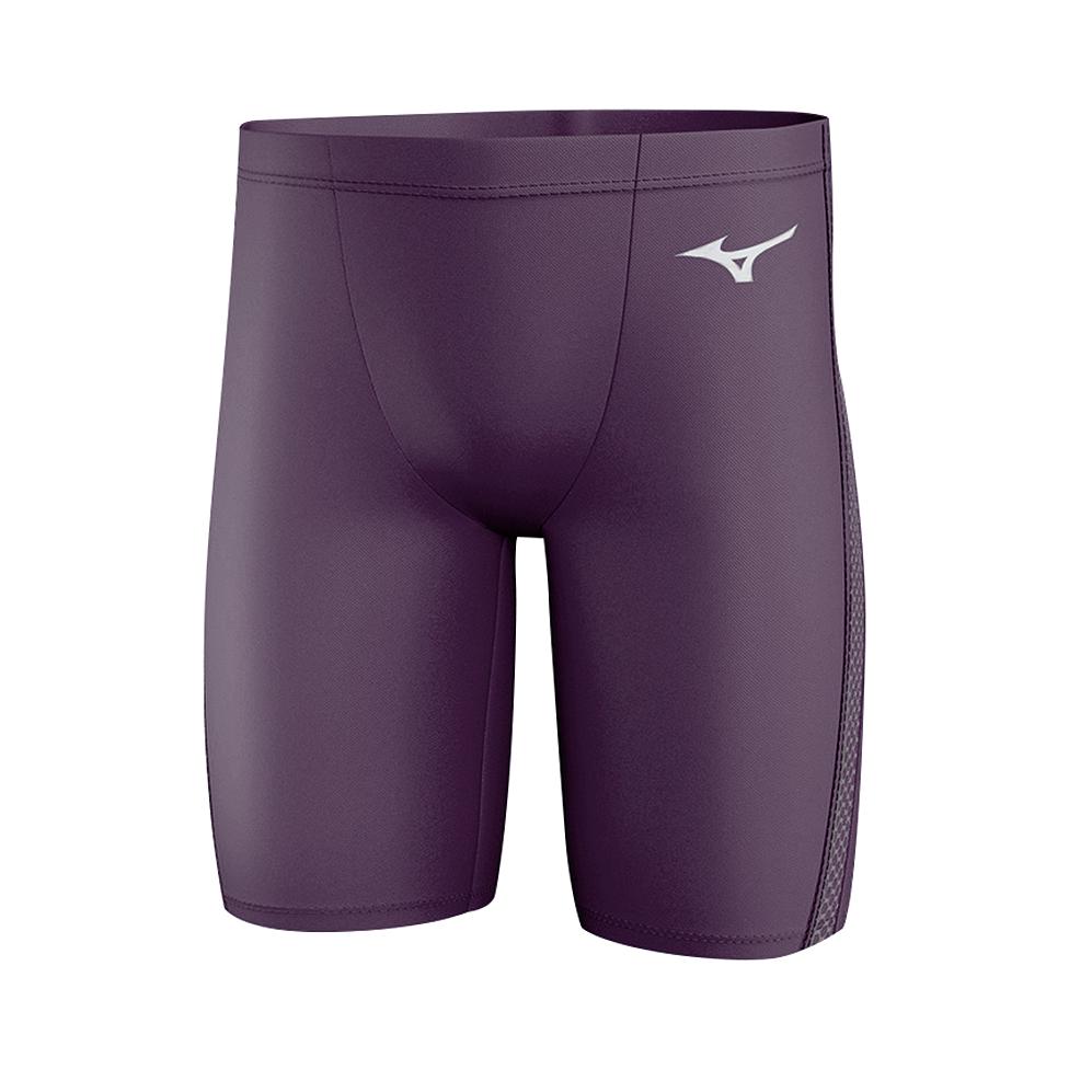 推荐商品：Mizuno/美津浓 纯色加大速干防尴尬抗氯大码男士平角泳裤 N2CBA101 酱紫