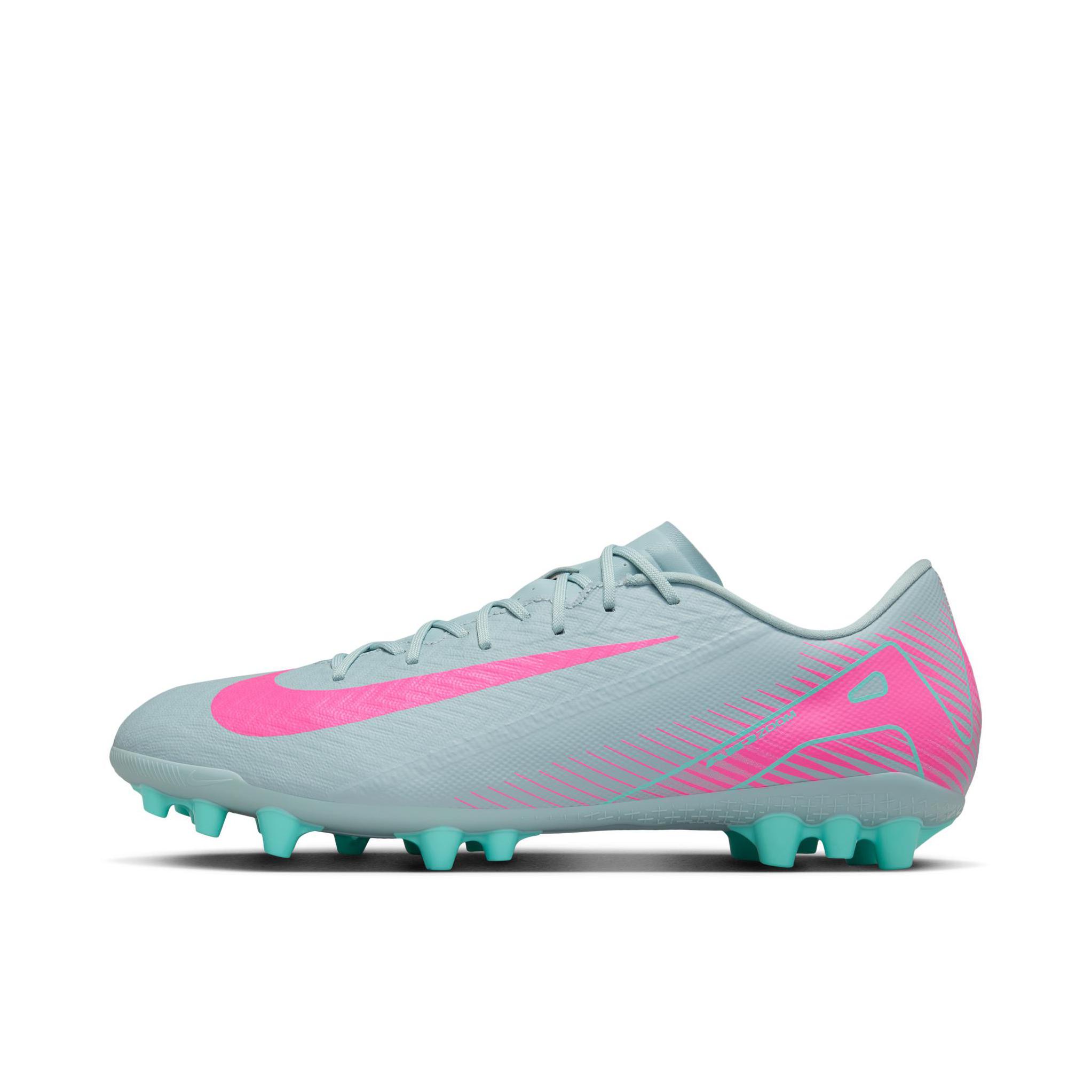 推荐商品：Nike Mercurial Vapor 16 Academy AG 足球鞋 中端胶质短钉人造草地防滑耐磨 浅绿色/粉色 