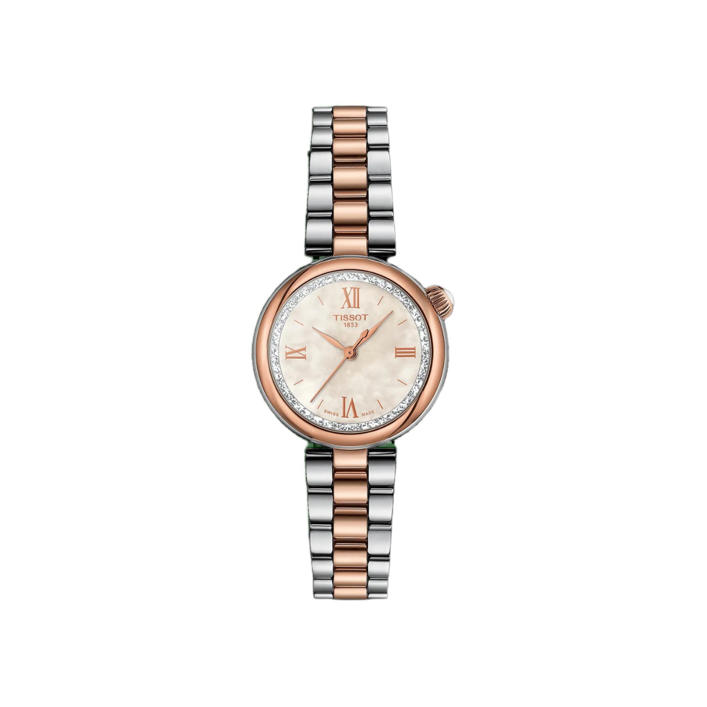 【刘亦菲同款】Tissot/天梭 小美人系列 28mm精钢表带防水星光款石英女士手表 玫金 T1520102211800