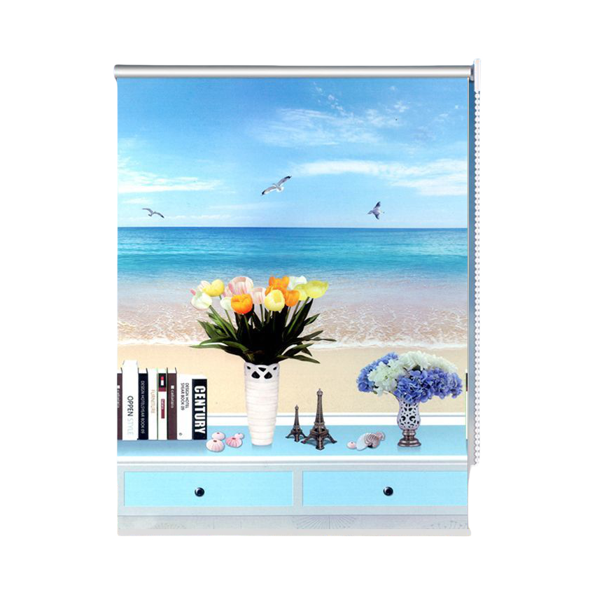 推荐商品：GUIKRSEKL/贵克 彩绘系列 胶粘免打孔款 半遮光 卷拉窗帘