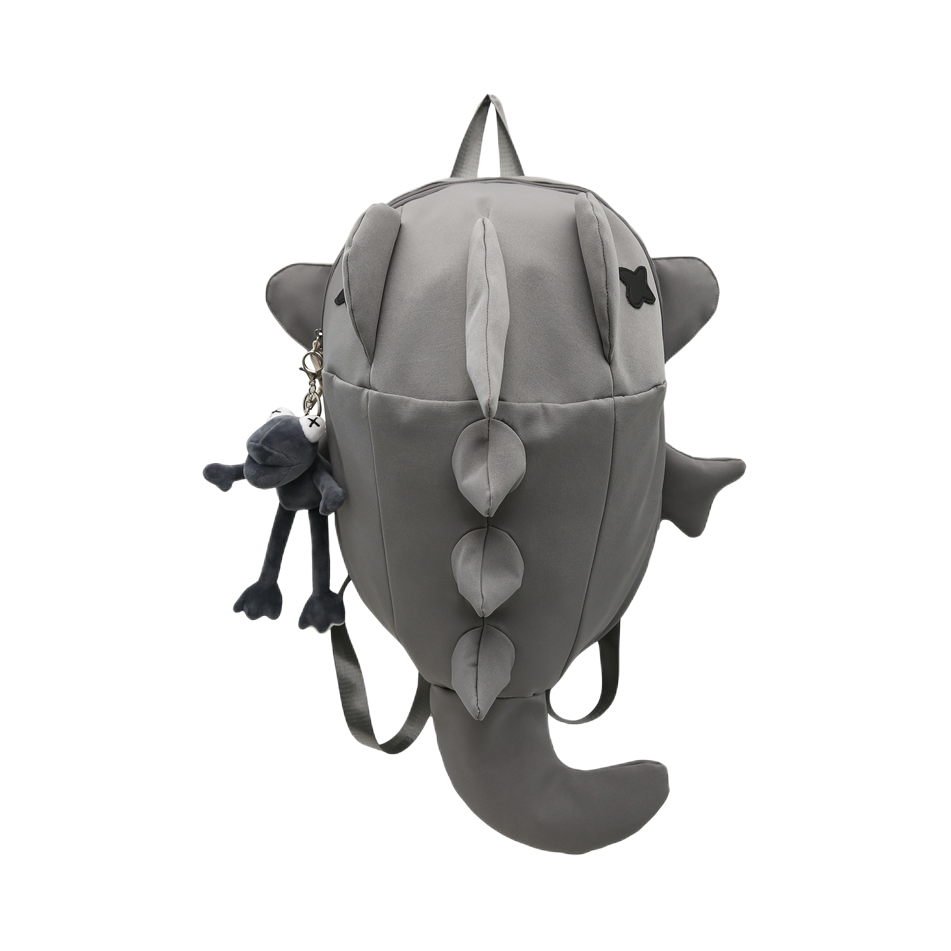 推荐商品：BUBM 常规情侣款高中生大学生高级感鲨鱼潮牌小众设计个性丑萌创意尼龙背包双肩包