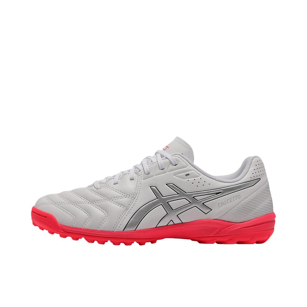 推荐商品：Asics/亚瑟士 Calcetto K WD 9 TF 人造草坪 耐磨 缓震 宽楦 胶质 碎钉 圆头 足球鞋 白色/红色