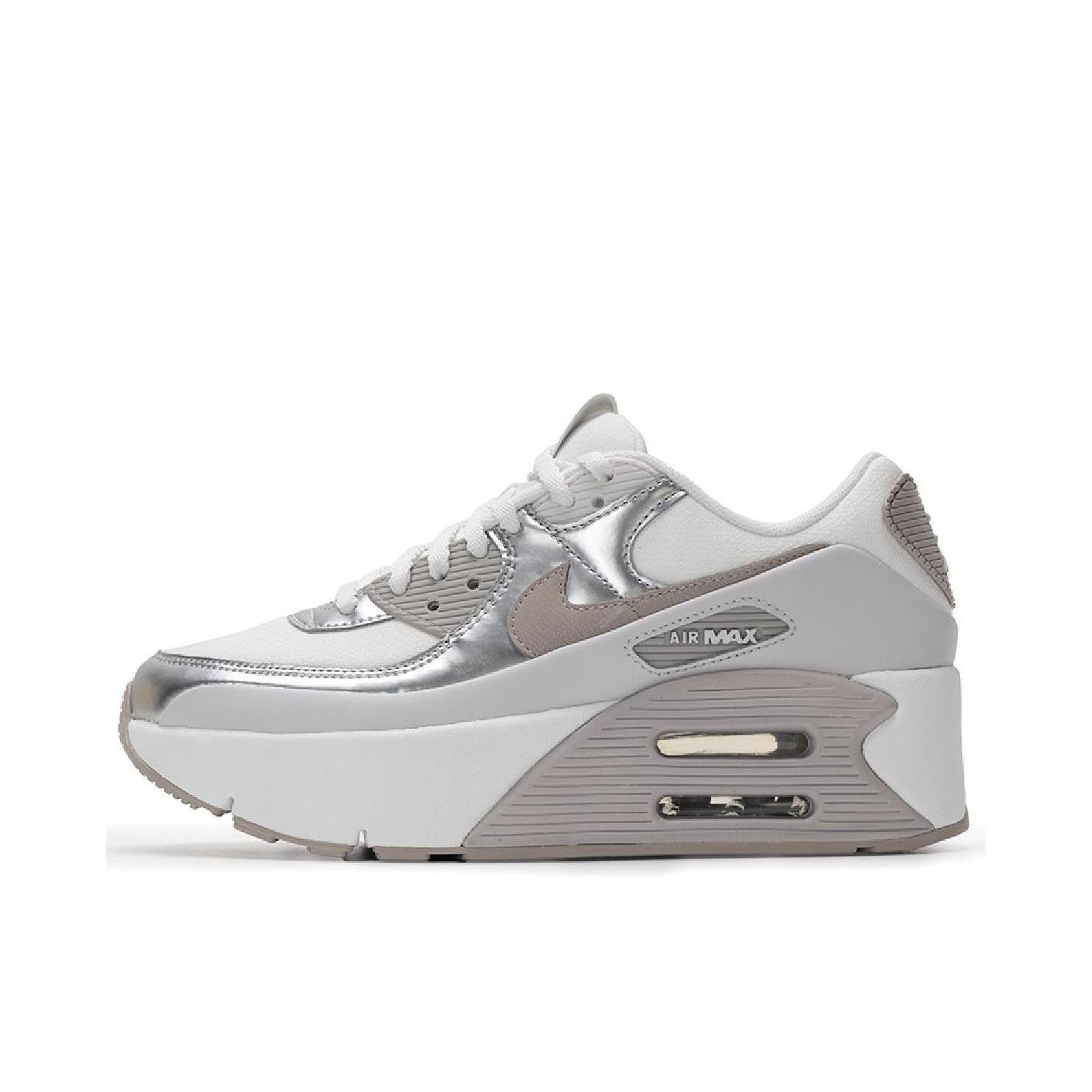 推荐商品：Nike Air Max 90 LV8 跑鞋 低帮圆头系带舒适缓震防滑耐磨轻便百搭时尚 白色/灰色