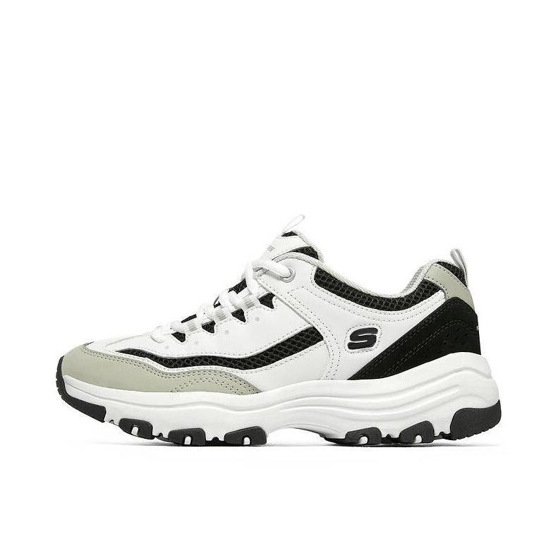 推荐商品：Skechers/斯凯奇 I-Conik 奥利奥 老爹鞋 熊猫鞋 厚底增高复古时尚缓震透气运动休闲轻便 女款/白色/浅灰色
