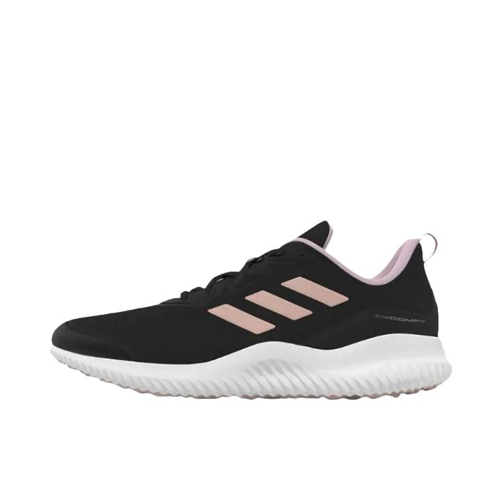 推荐商品：adidas Alphacomfy 跑鞋 缓震耐磨轻便透气轻运动织物跑步风 女款/黑色/粉色