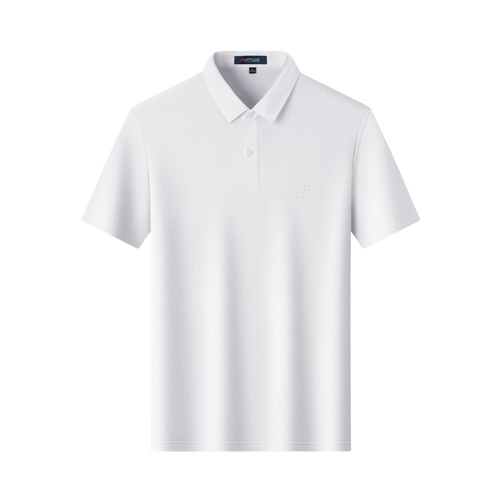 推荐商品：Montagut/梦特娇 抗菌醋酯亚麻蚕丝冰爽Polo衫 365113305 白