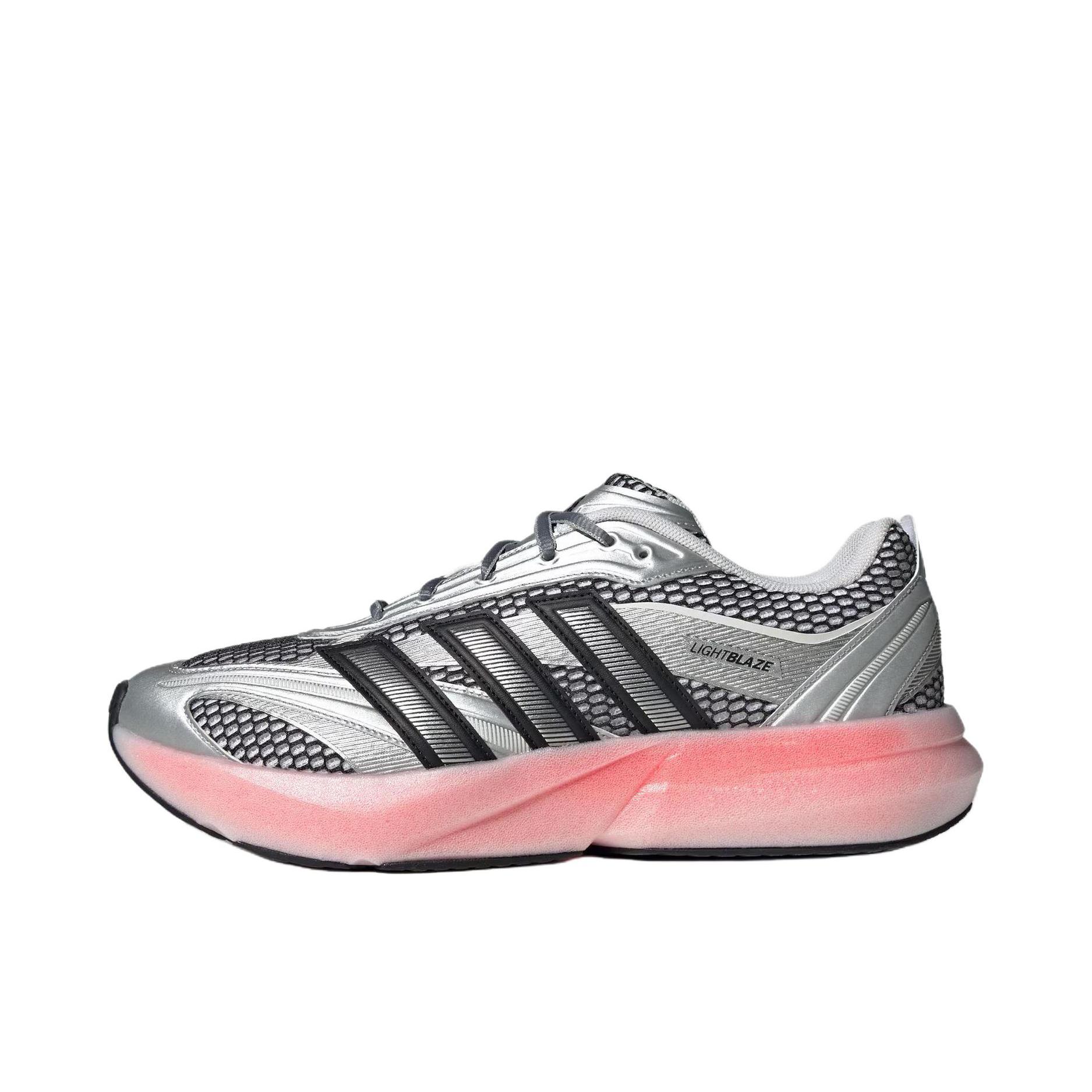 推荐商品：adidas Lightblaze 运动休闲鞋 简约防滑耐磨低帮回弹轻运动 男款/银色/粉色