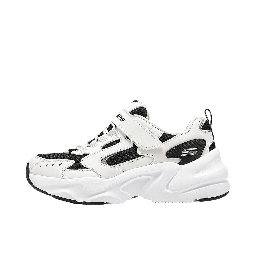 推荐商品：Skechers/斯凯奇 皮革 耐磨 防滑 低帮 运动鞋儿童 303967L 大童/白色/黑色