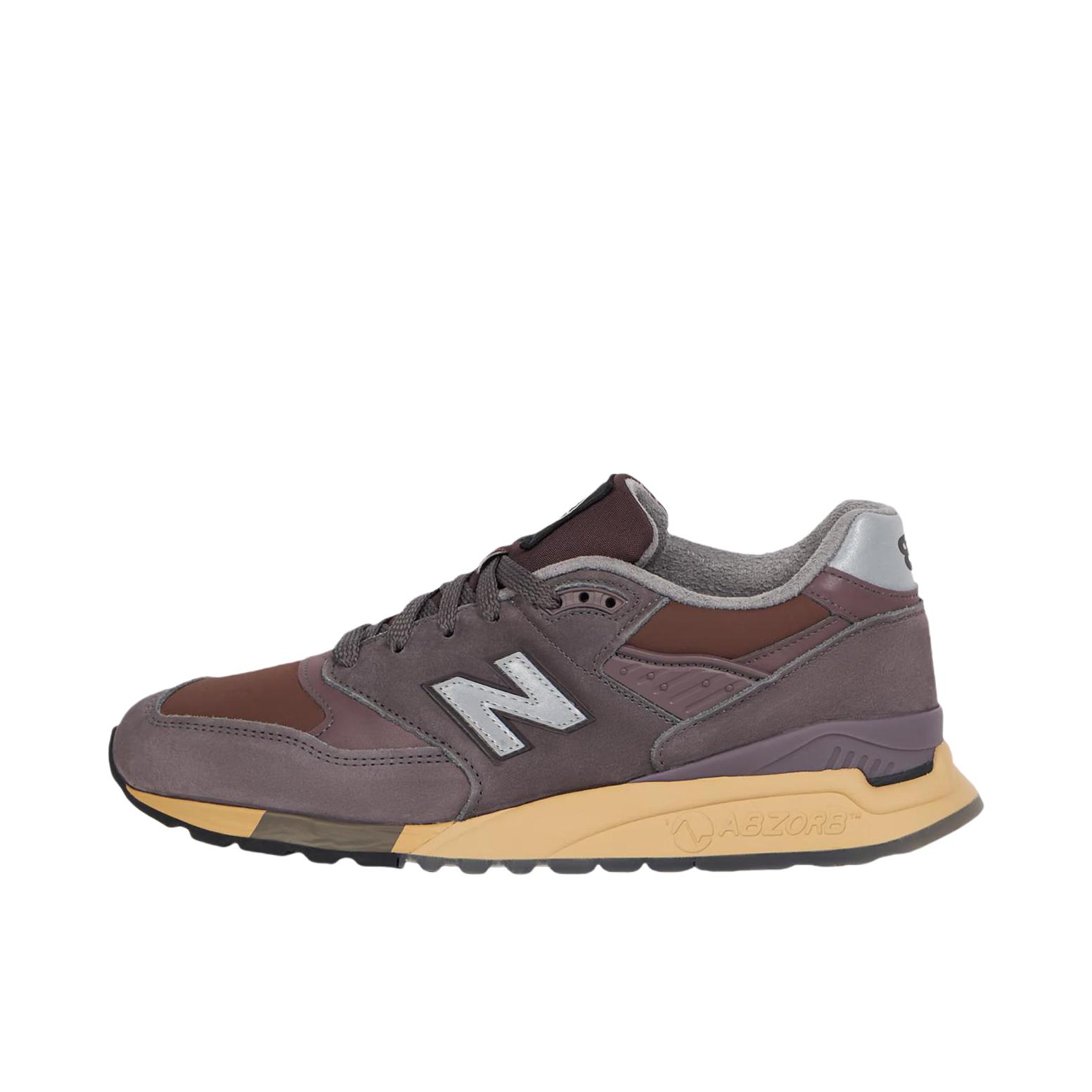 推荐商品：New Balance 998 跑鞋 复古慢跑织物网布舒适减震支撑低帮圆头 D宽/深棕色