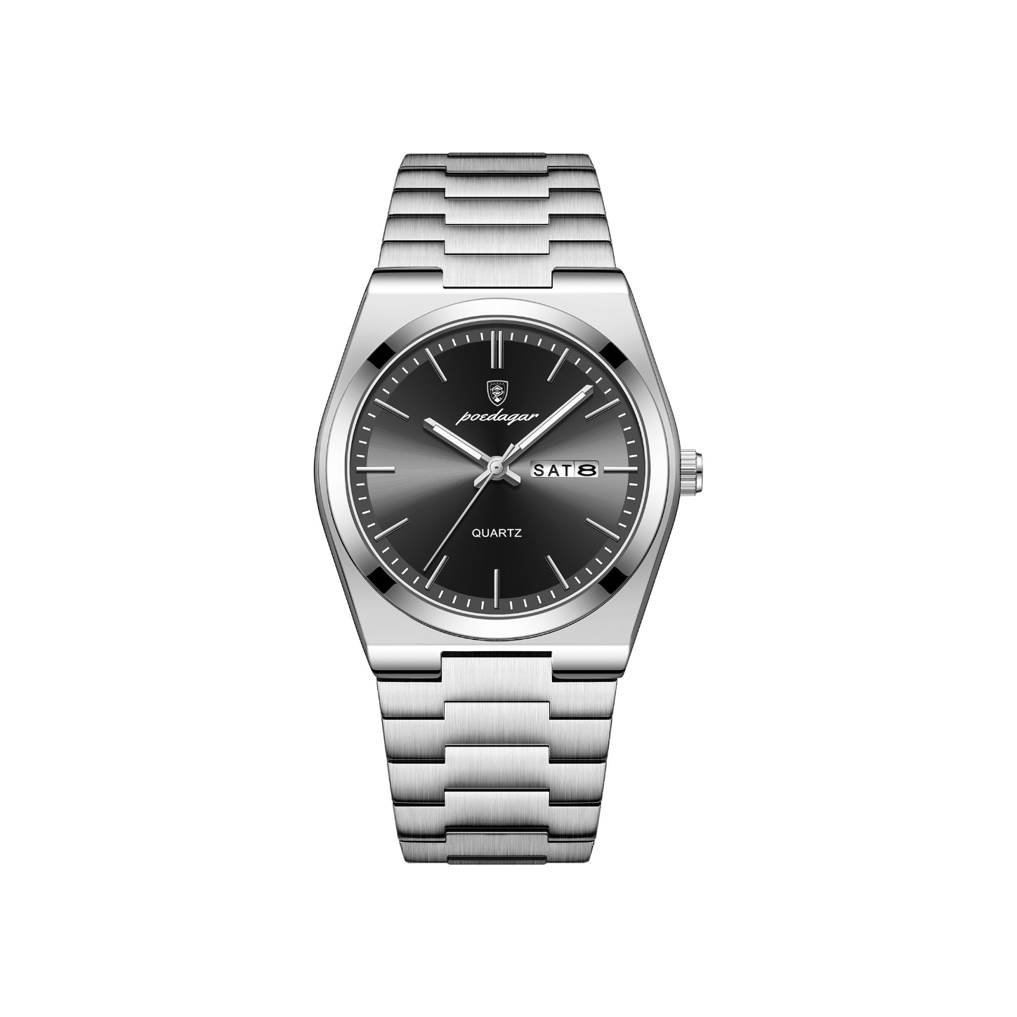 推荐商品：POEDAGAR/柏达茄 40mm精钢表带学生上班族职场校园运动百搭休闲经典气质石英男士手表